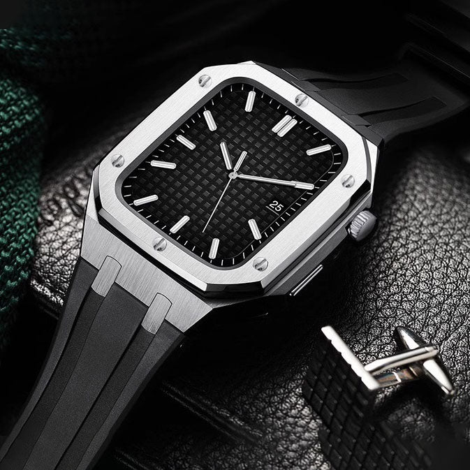 AP9006 Silicone Band Stainless Steel Case Retrofit Kit For Apple Watch - Image 8