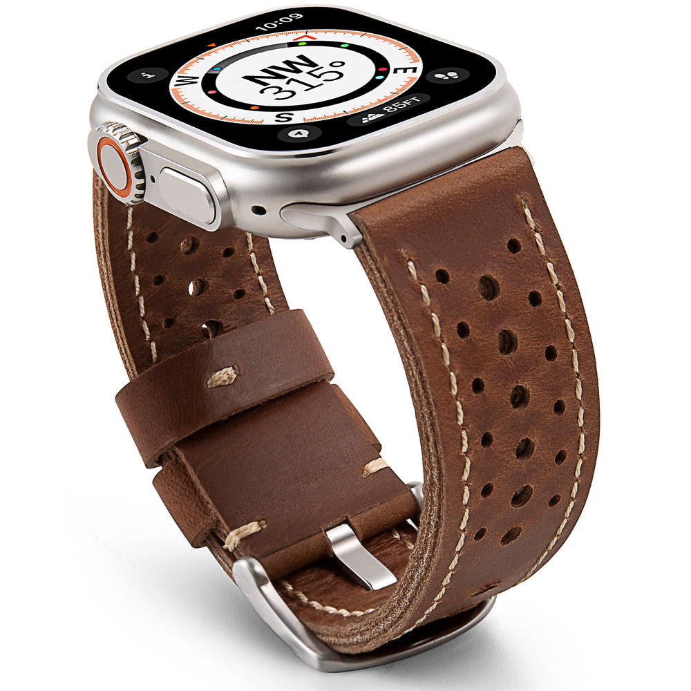 Vintage Racing Leather Band For Apple Watch - Image 2