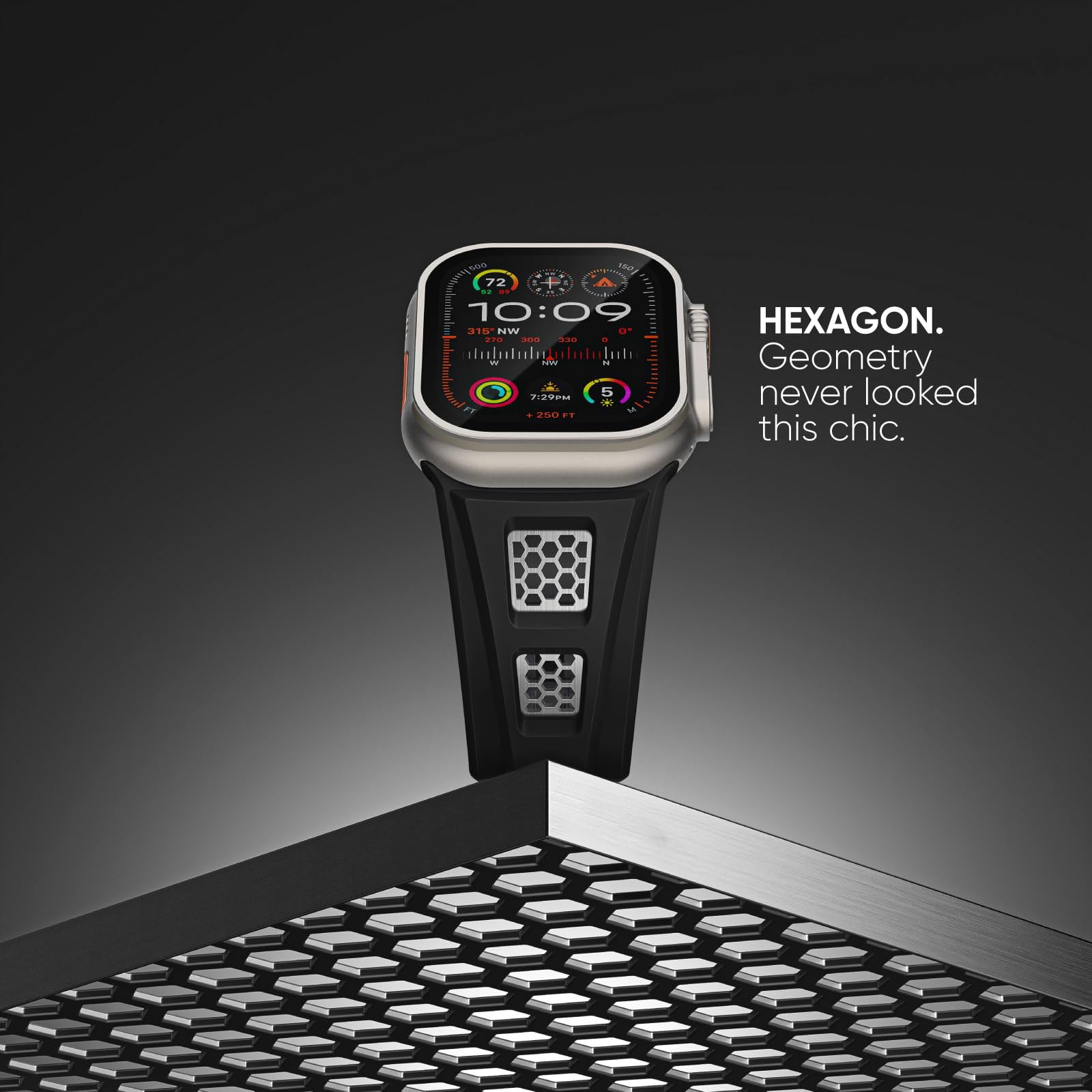 Grid Rugged Silicone Sport Band For Apple Watch - Image 5