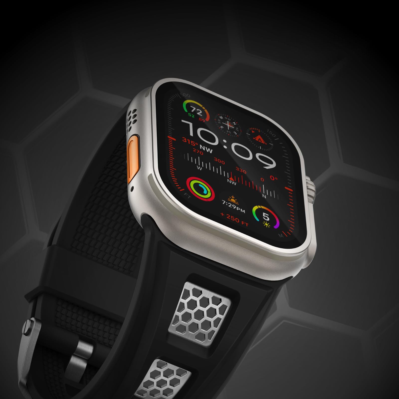 Grid Rugged Silicone Sport Band For Apple Watch - Image 2