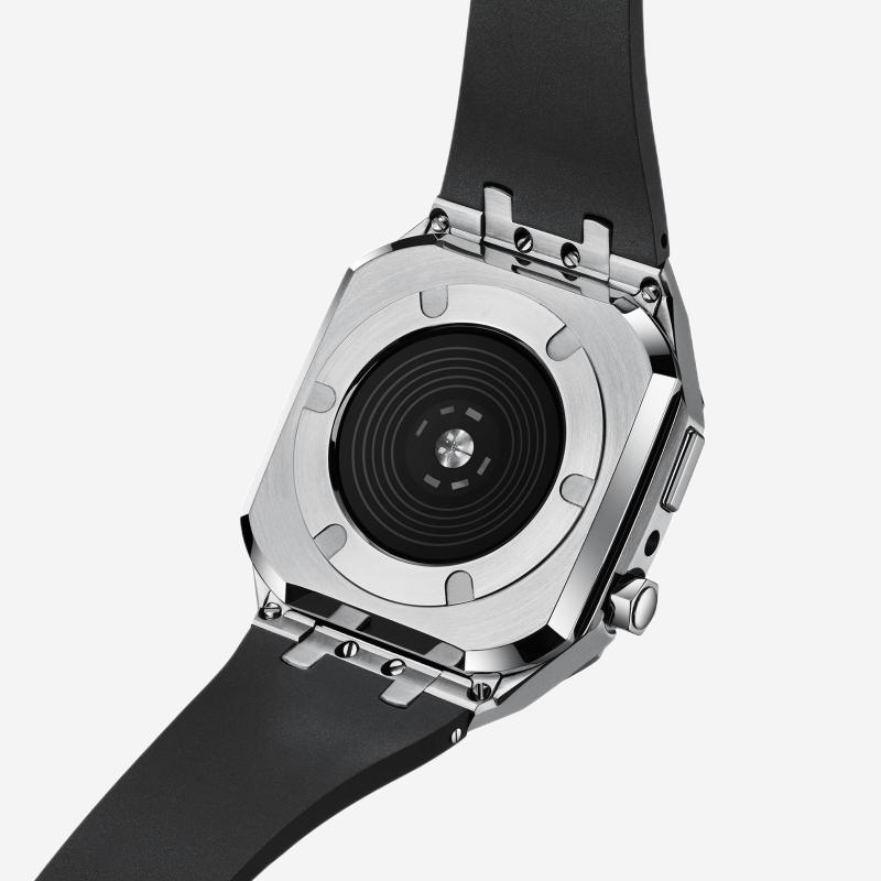 AP9006 Silicone Band Stainless Steel Case Retrofit Kit For Apple Watch - Image 5