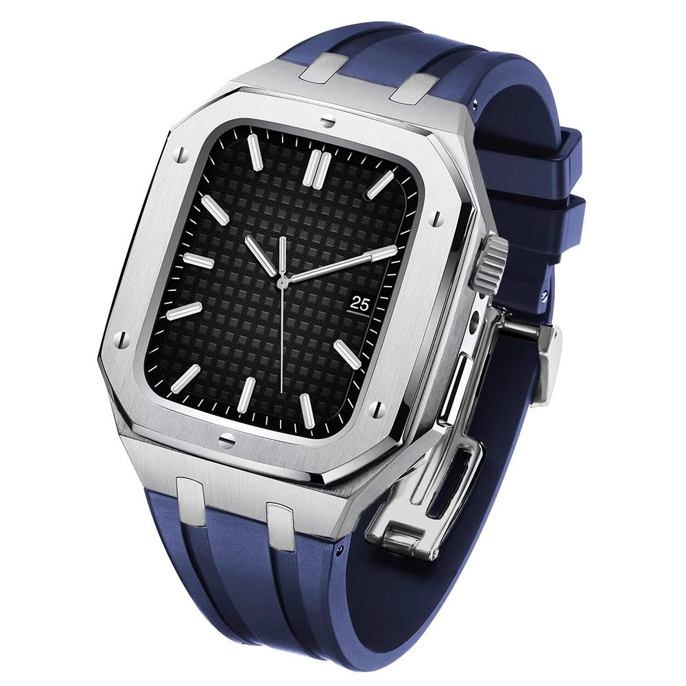 AP9006 Silicone Band Stainless Steel Case Retrofit Kit For Apple Watch - Image 9