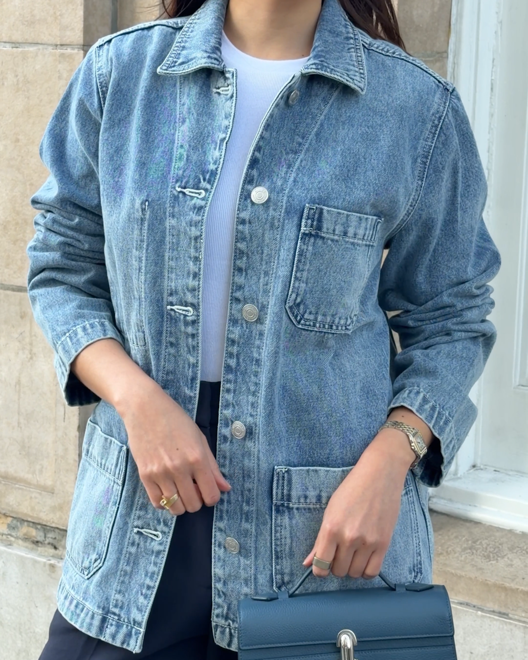 100% Organic Cotton Denim Chore Jacket - 图片 2