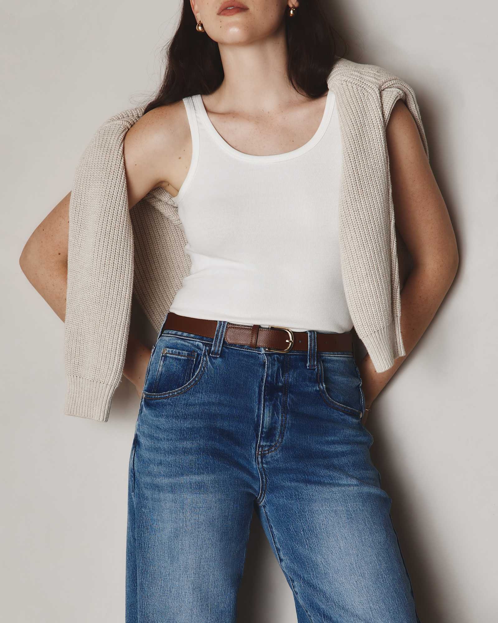 Organic Cotton Micro-Rib Scoop Neck Tank - 图片 2