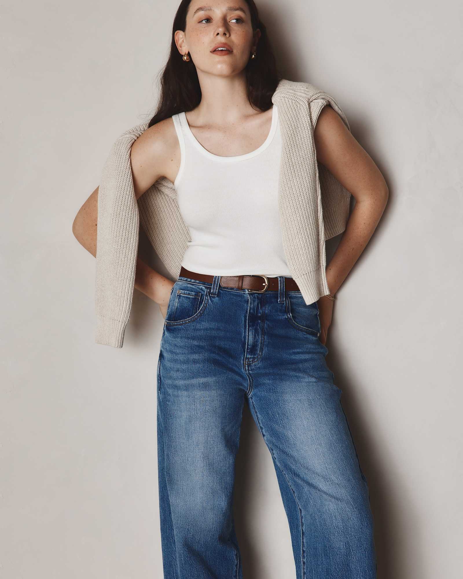 Organic Cotton Micro-Rib Scoop Neck Tank - 图片 3