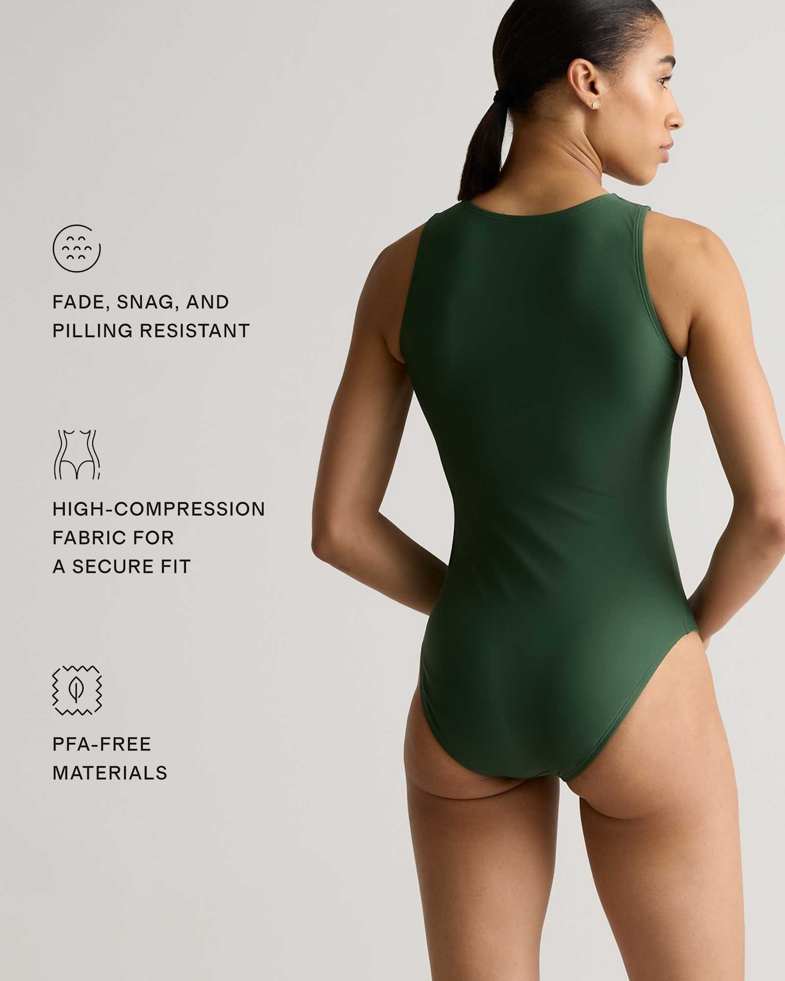 Italian Zip-Front One-Piece Swimsuit - 图片 4