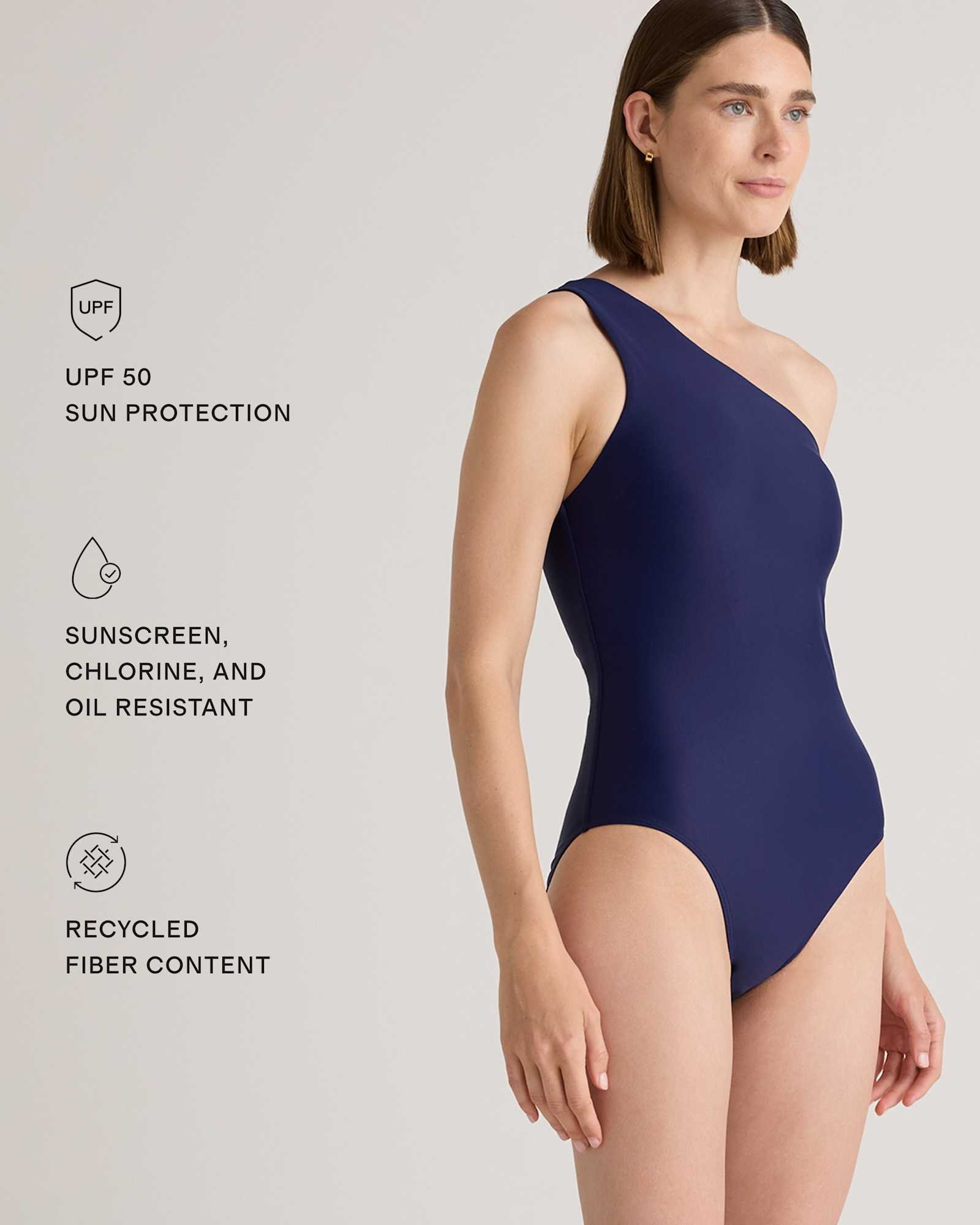 Italian One Shoulder One-Piece Swimsuit - 图片 3
