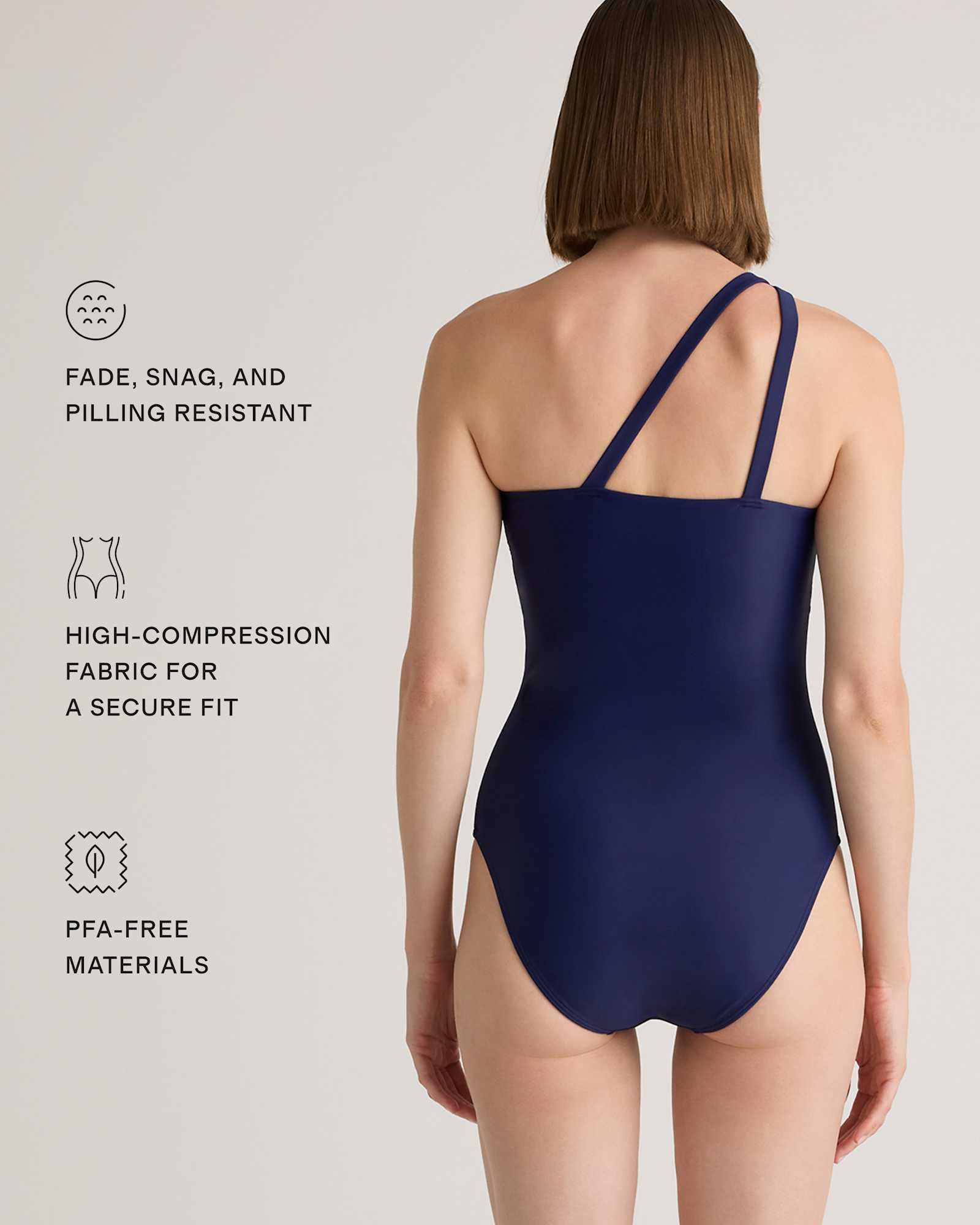 Italian One Shoulder One-Piece Swimsuit - 图片 4