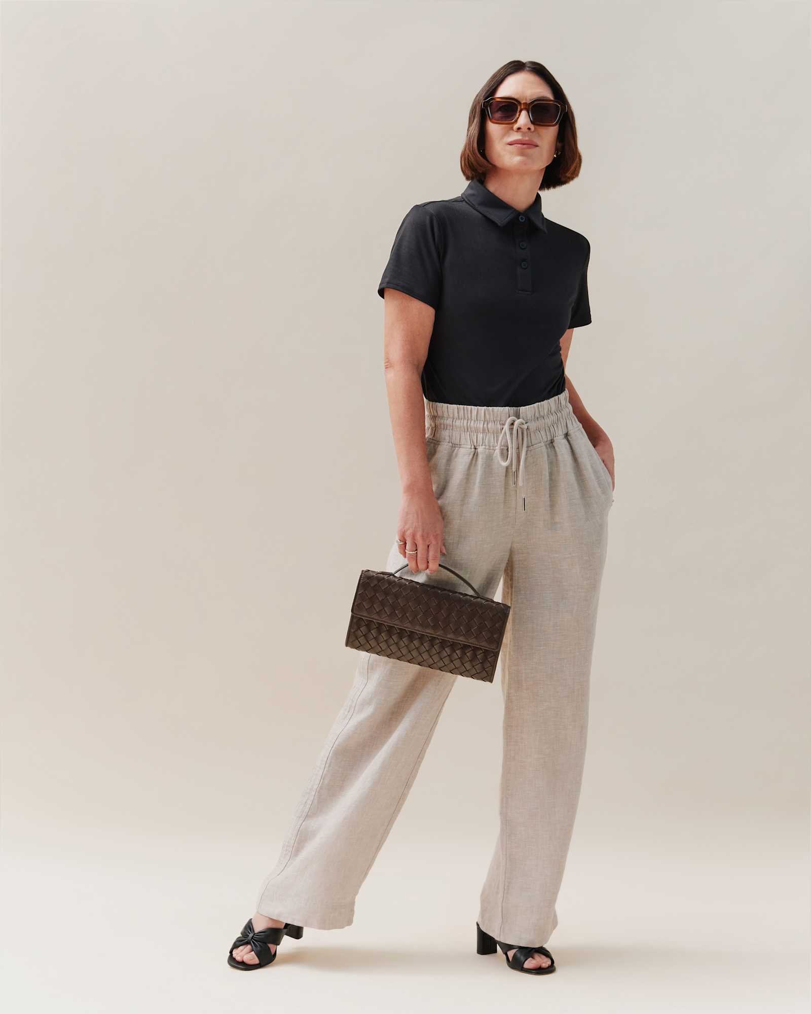 100% European Linen Wide Leg Pants - 图片 3