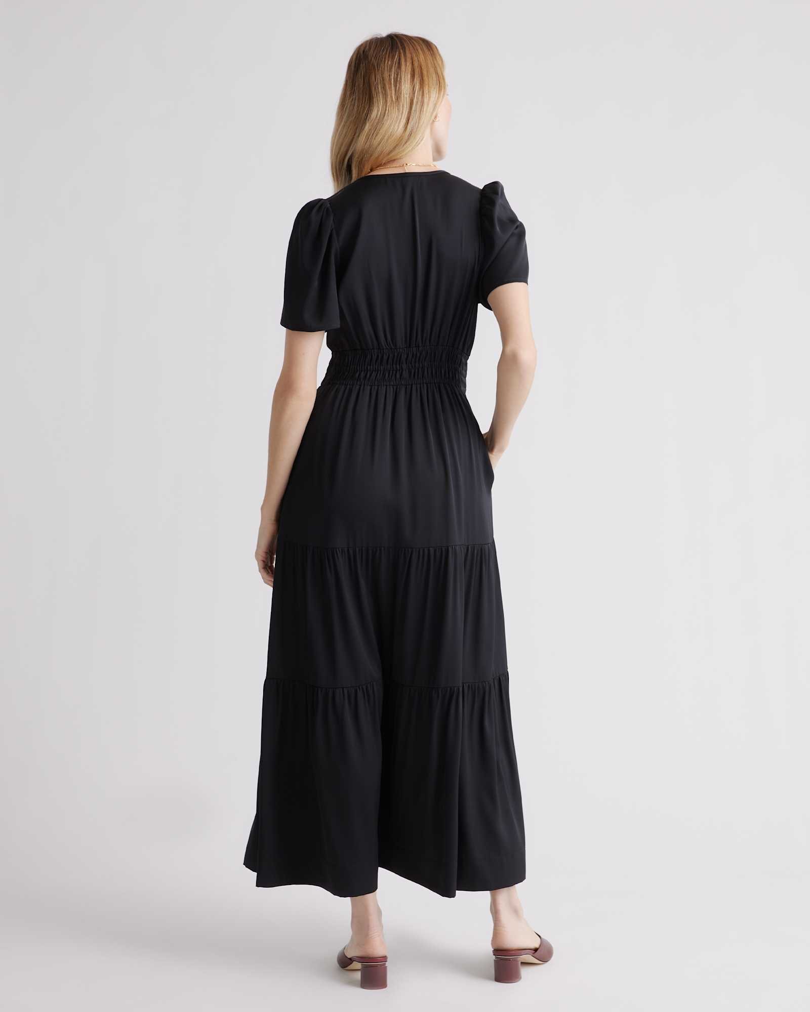 Washable Stretch Silk Tiered Maxi Dress - 图片 6
