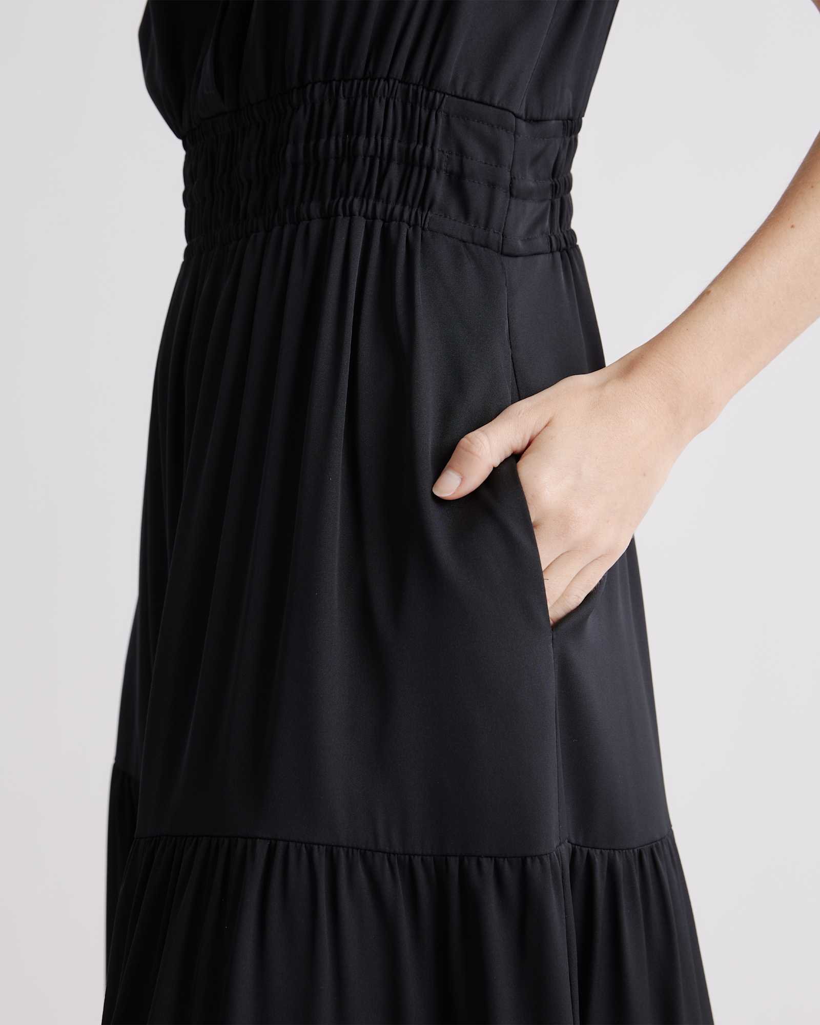 Washable Stretch Silk Tiered Maxi Dress - 图片 3