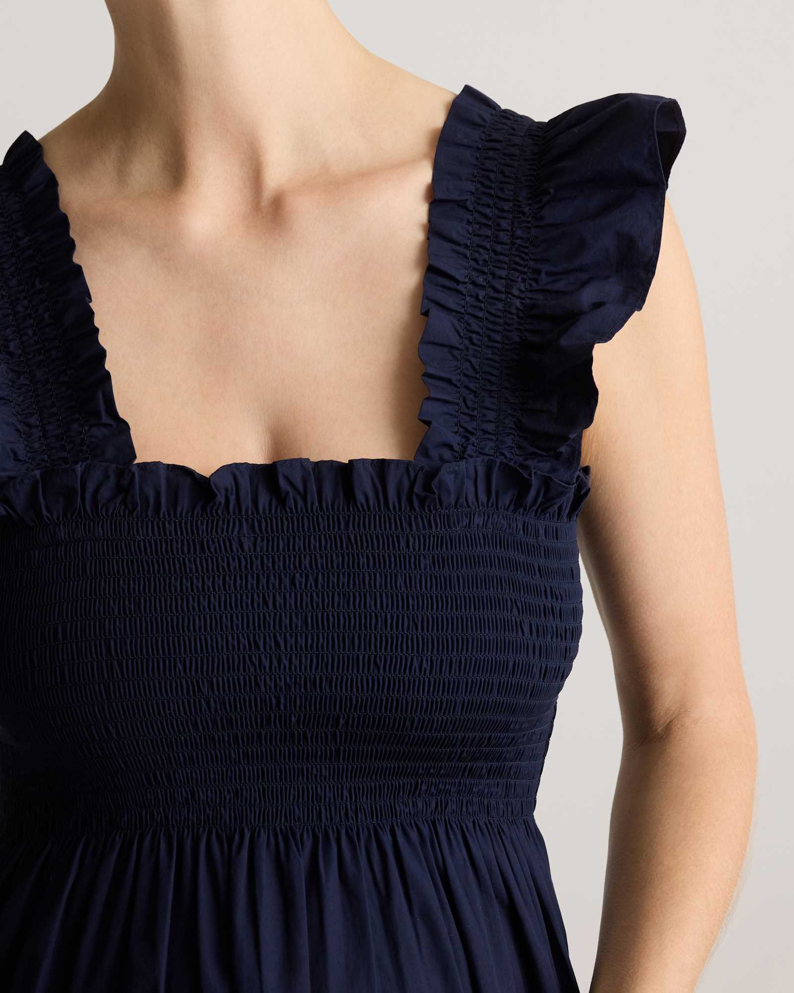100% Organic Cotton Maternity Smocked Midi Dress - 图片 3