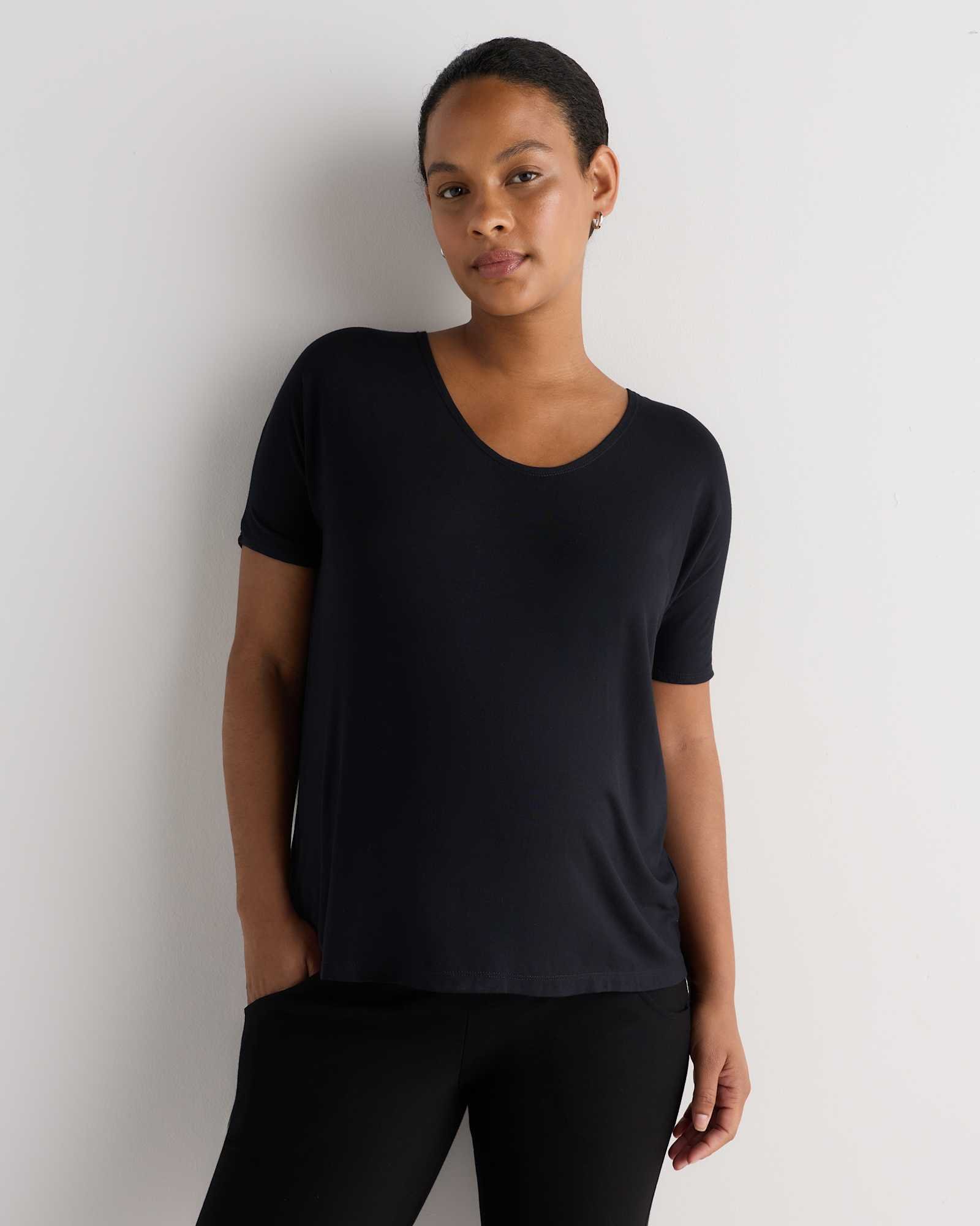Bamboo Jersey Maternity Dolman Sleeve Tee (2-pack)