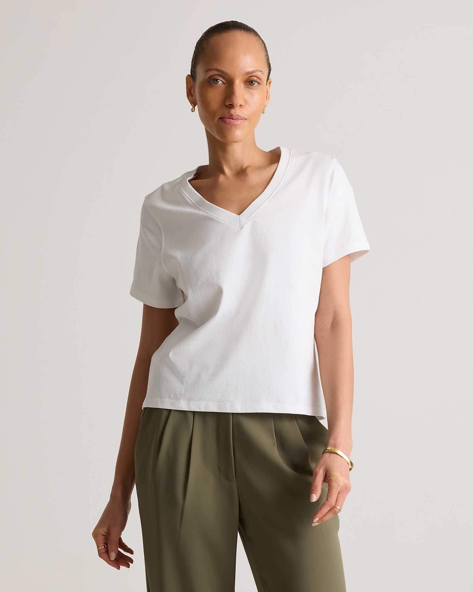 Women's 100% Organic Cotton Boxy V-Neck Tee