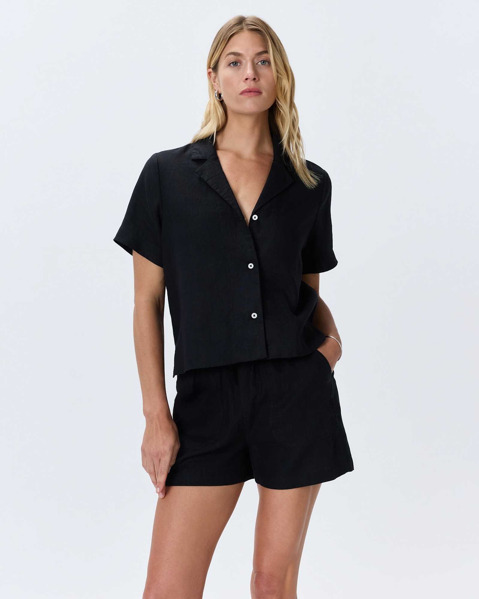 Women's 100% European Linen Short Sleeve Shirt
