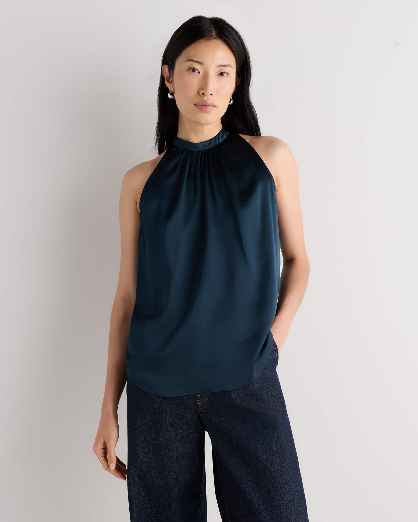 100% Washable Silk Halter Top