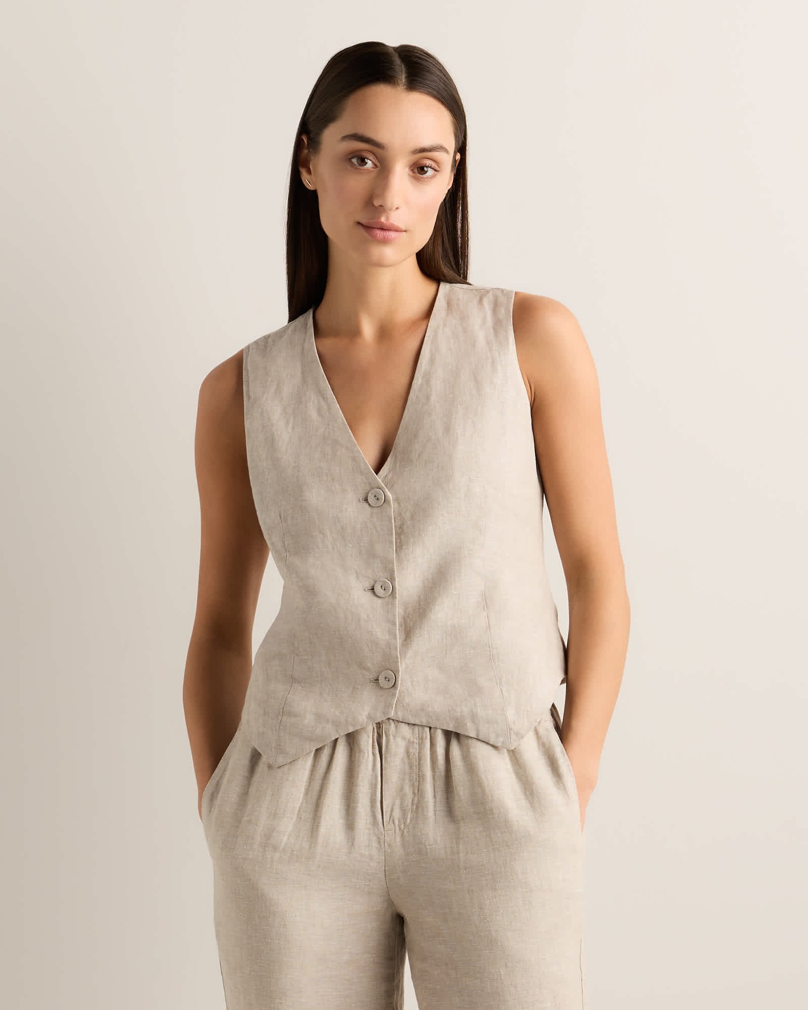 100% European Linen Vest