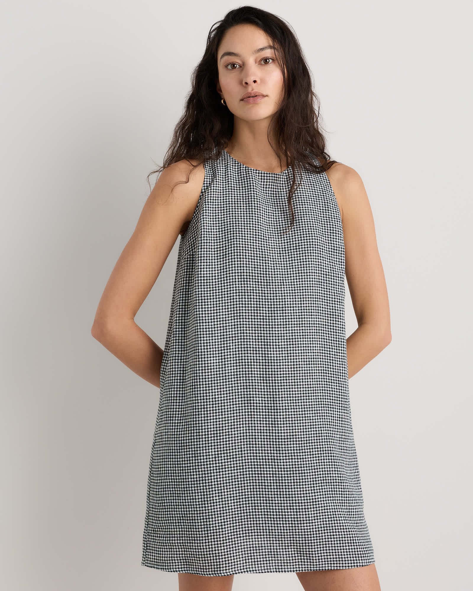 100% European Linen Tank Mini Dress