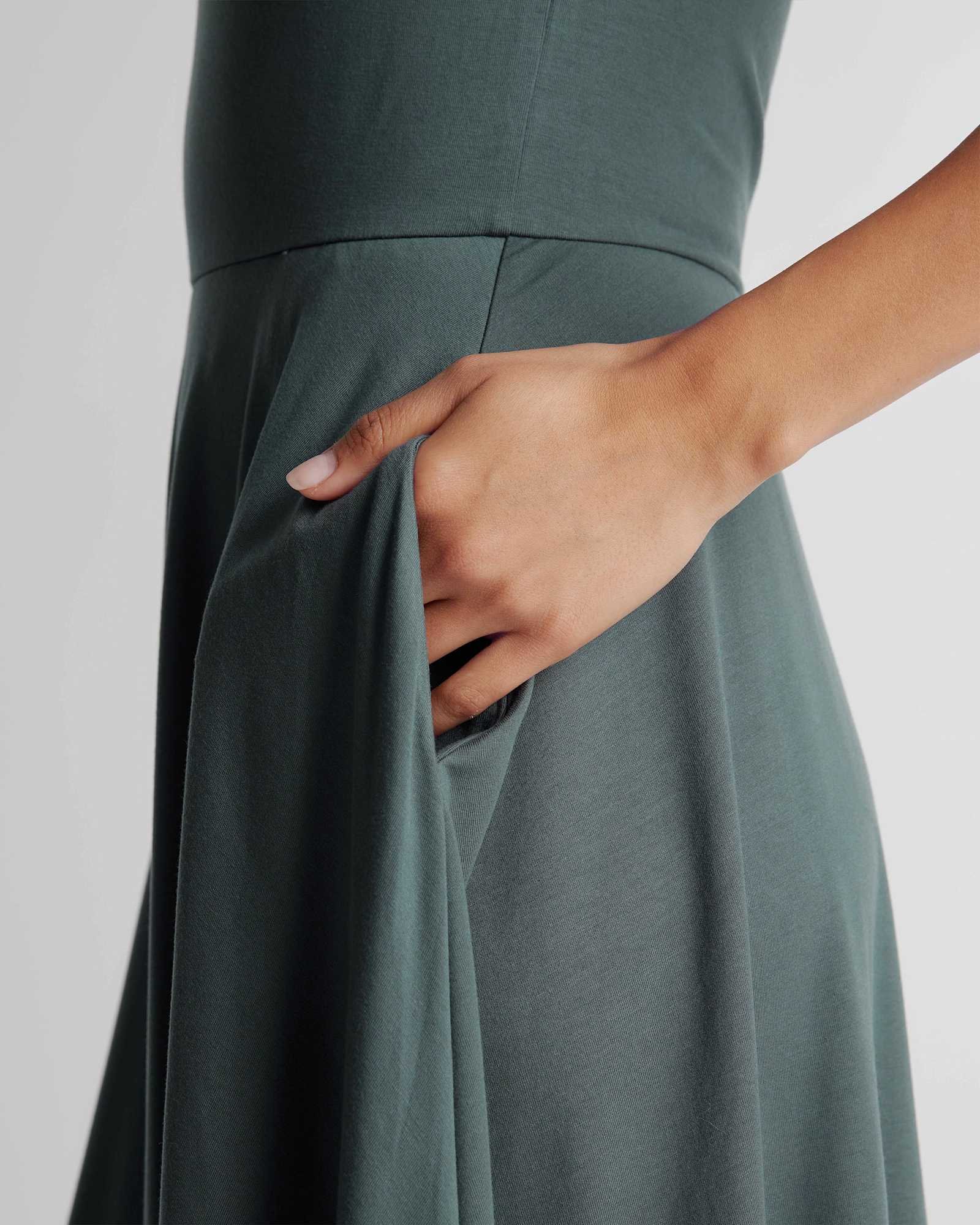 Tencel Jersey Fit & Flare Dress - 图片 5