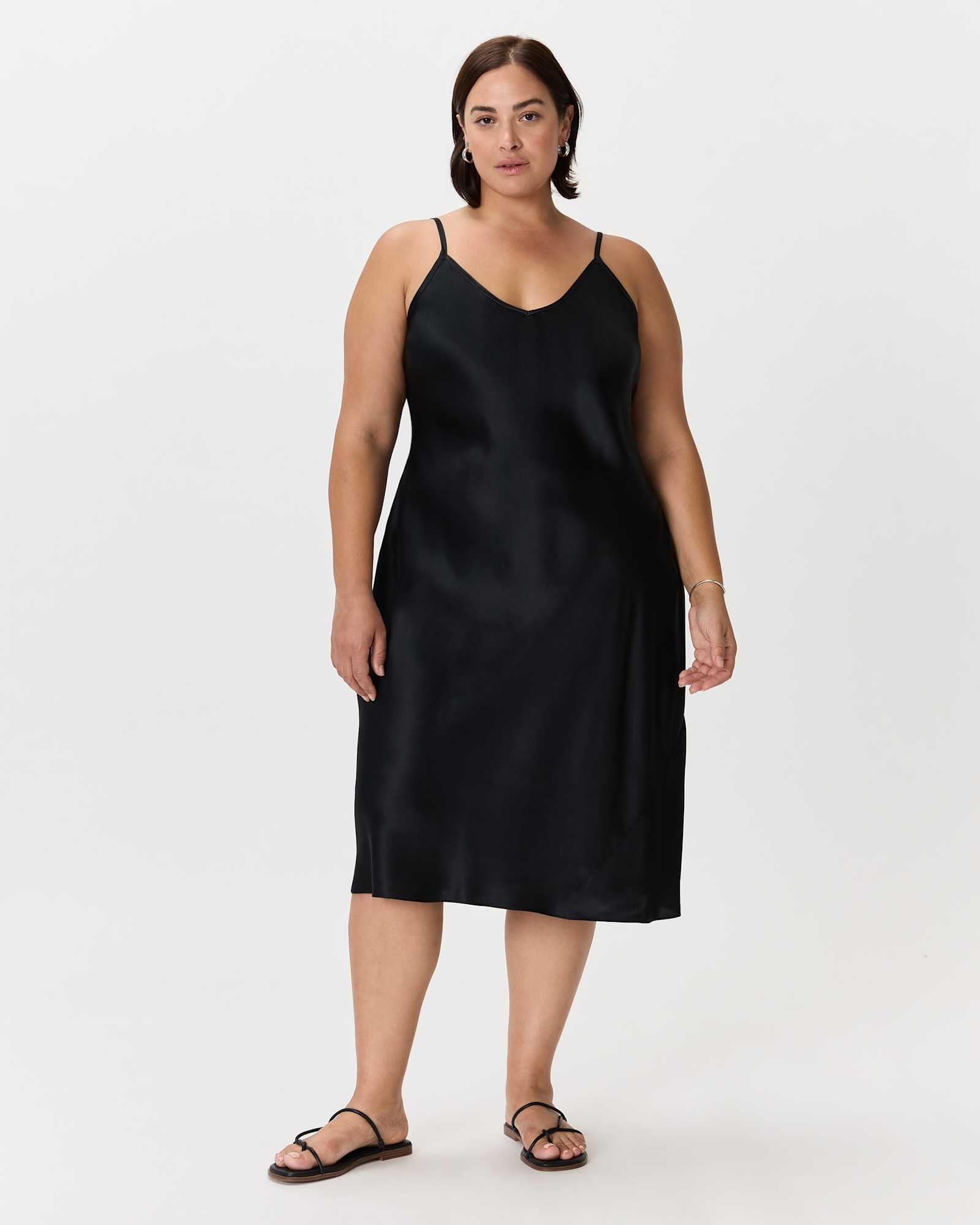 100% Washable Silk Slip Dress - Plus Size