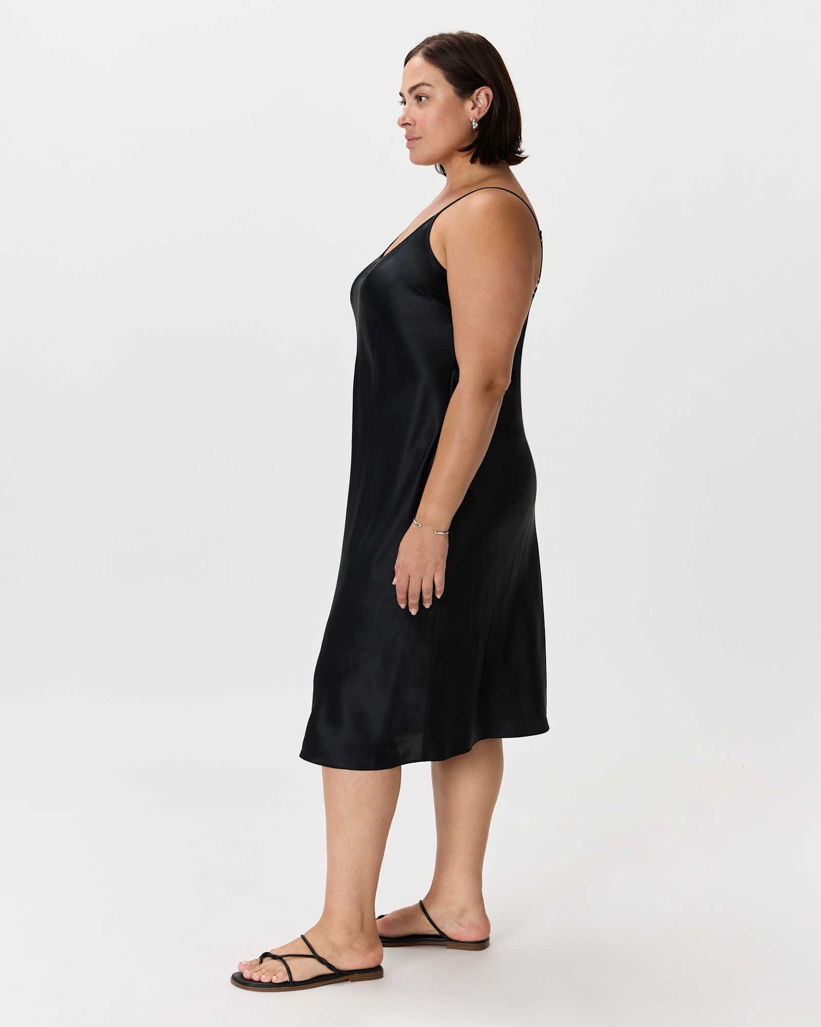 100% Washable Silk Slip Dress - Plus Size - 图片 3