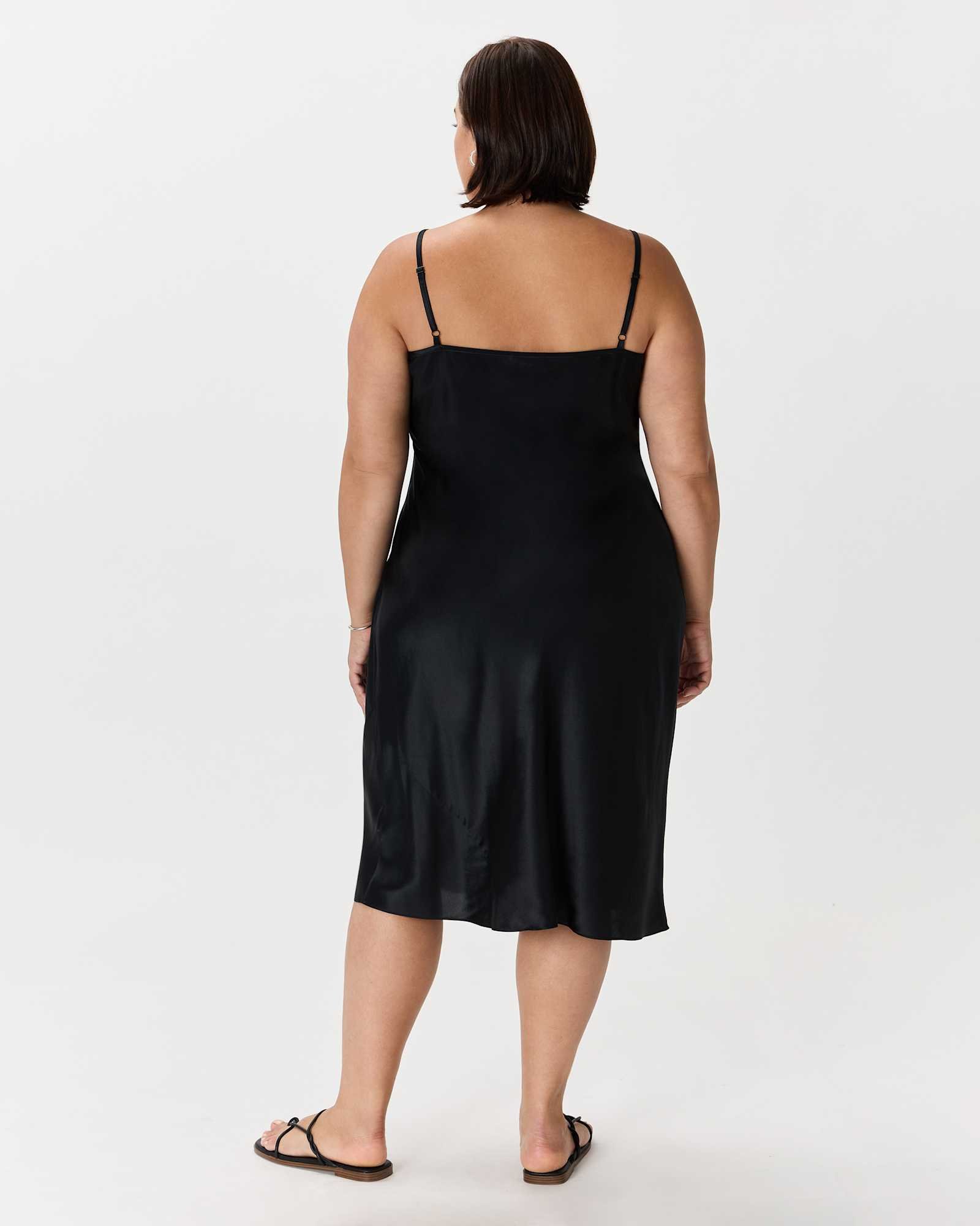 100% Washable Silk Slip Dress - Plus Size - 图片 4