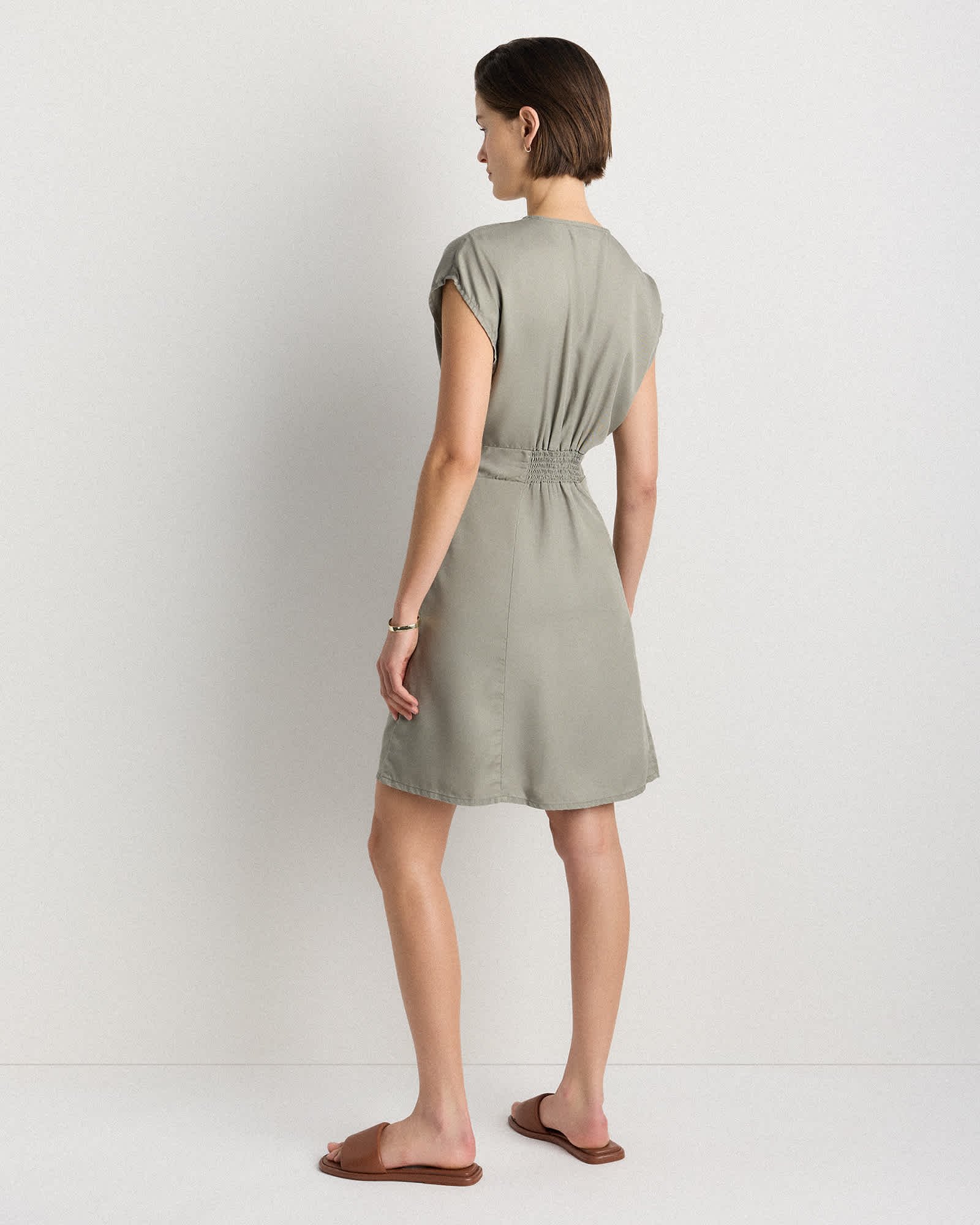 Vintage Wash Tencel Button Front Dress - 图片 5