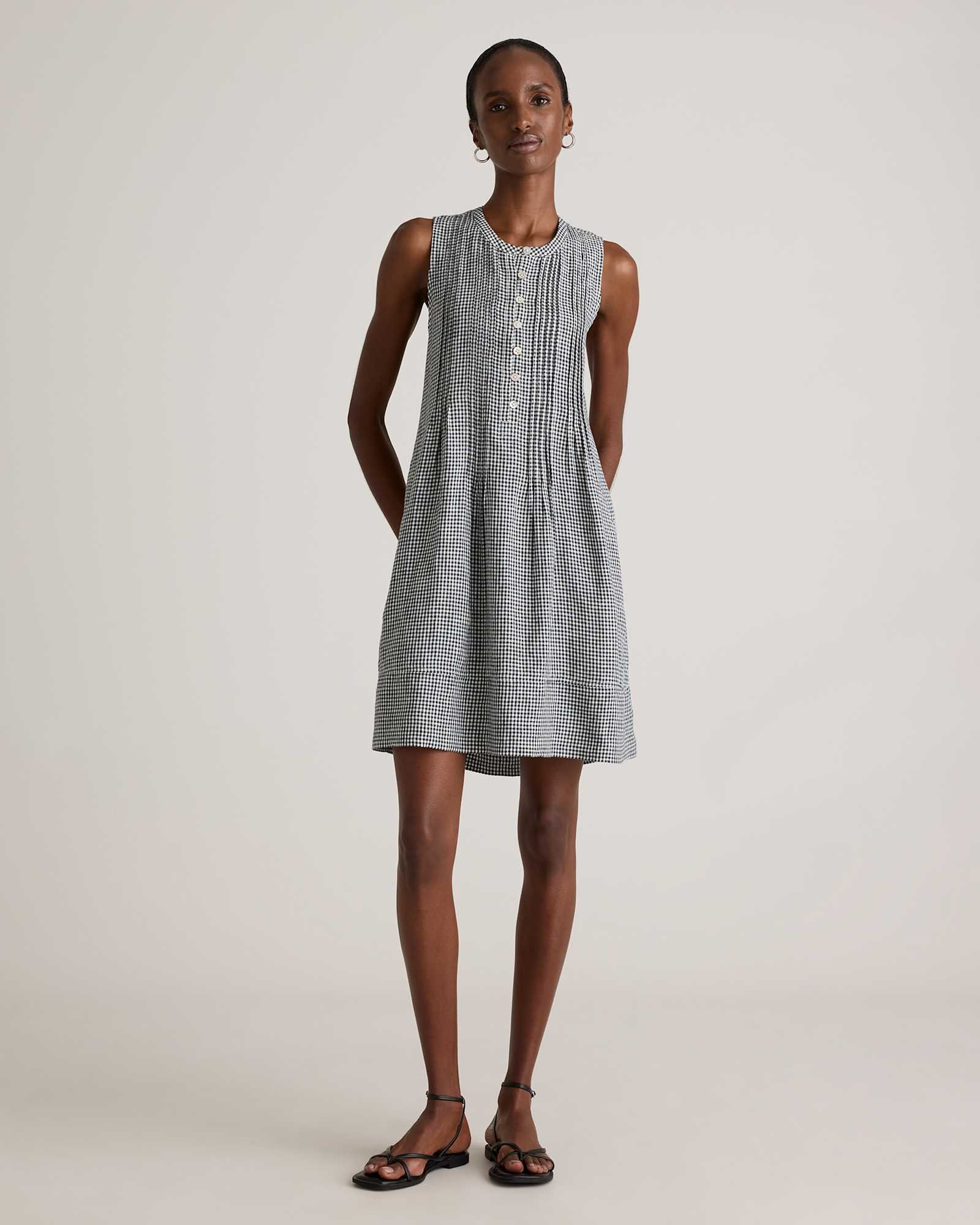 100% European Linen Sleeveless Swing Dress
