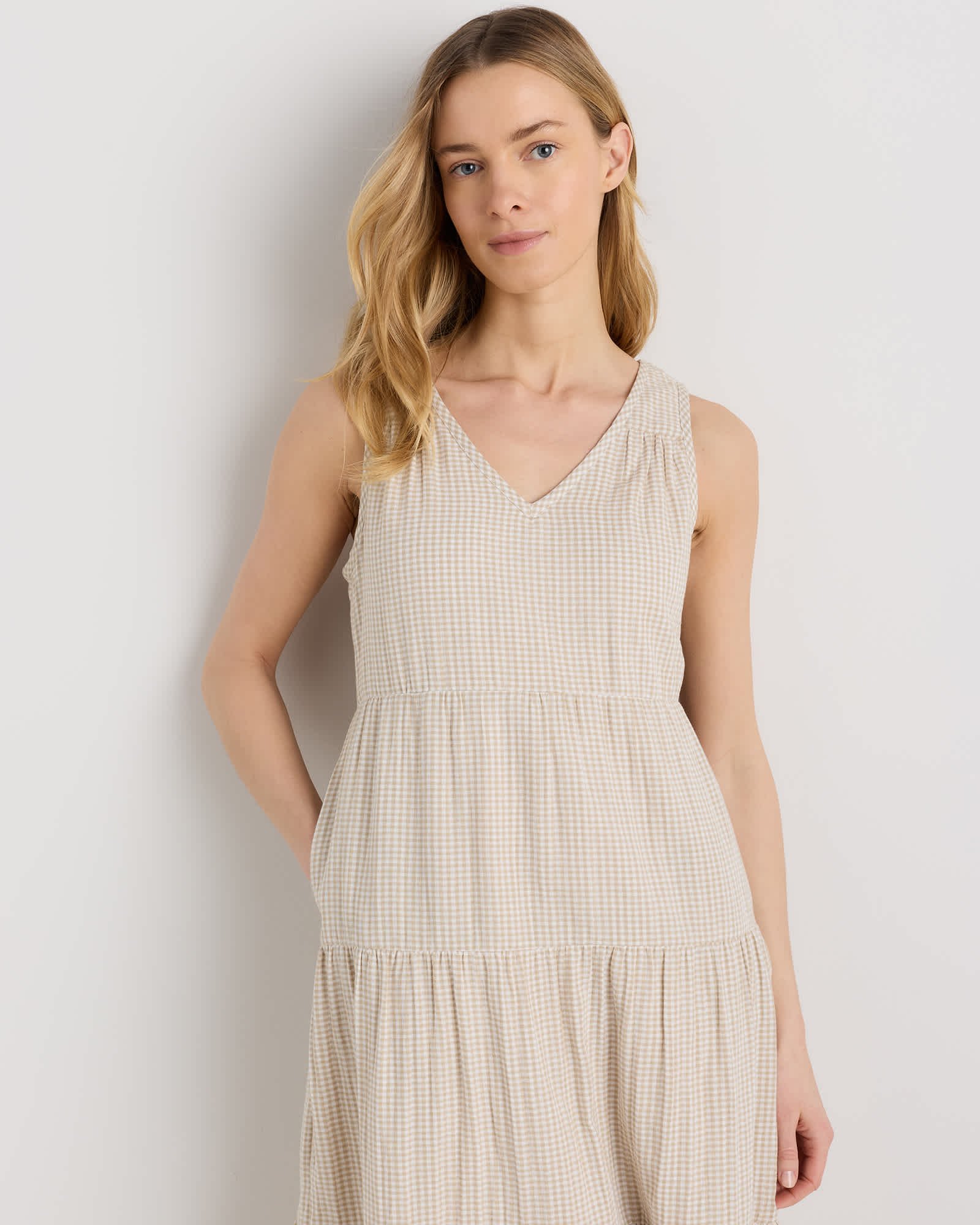 100% Organic Cotton Gauze Tiered Maxi Dress - 图片 2
