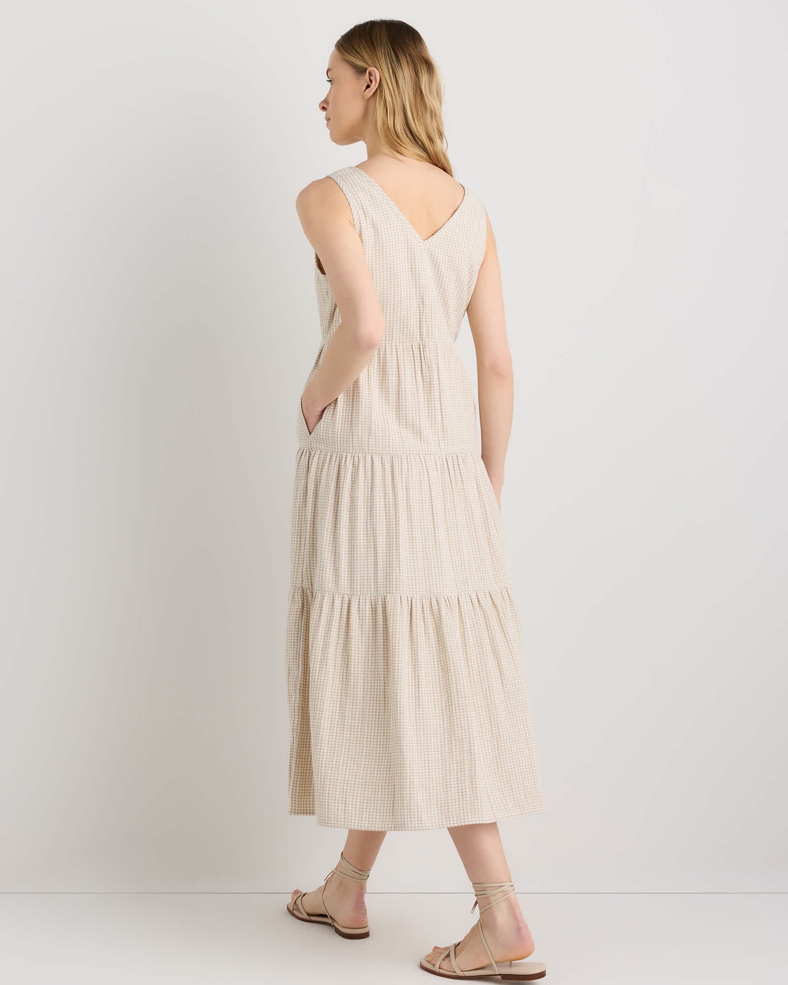 100% Organic Cotton Gauze Tiered Maxi Dress - 图片 5