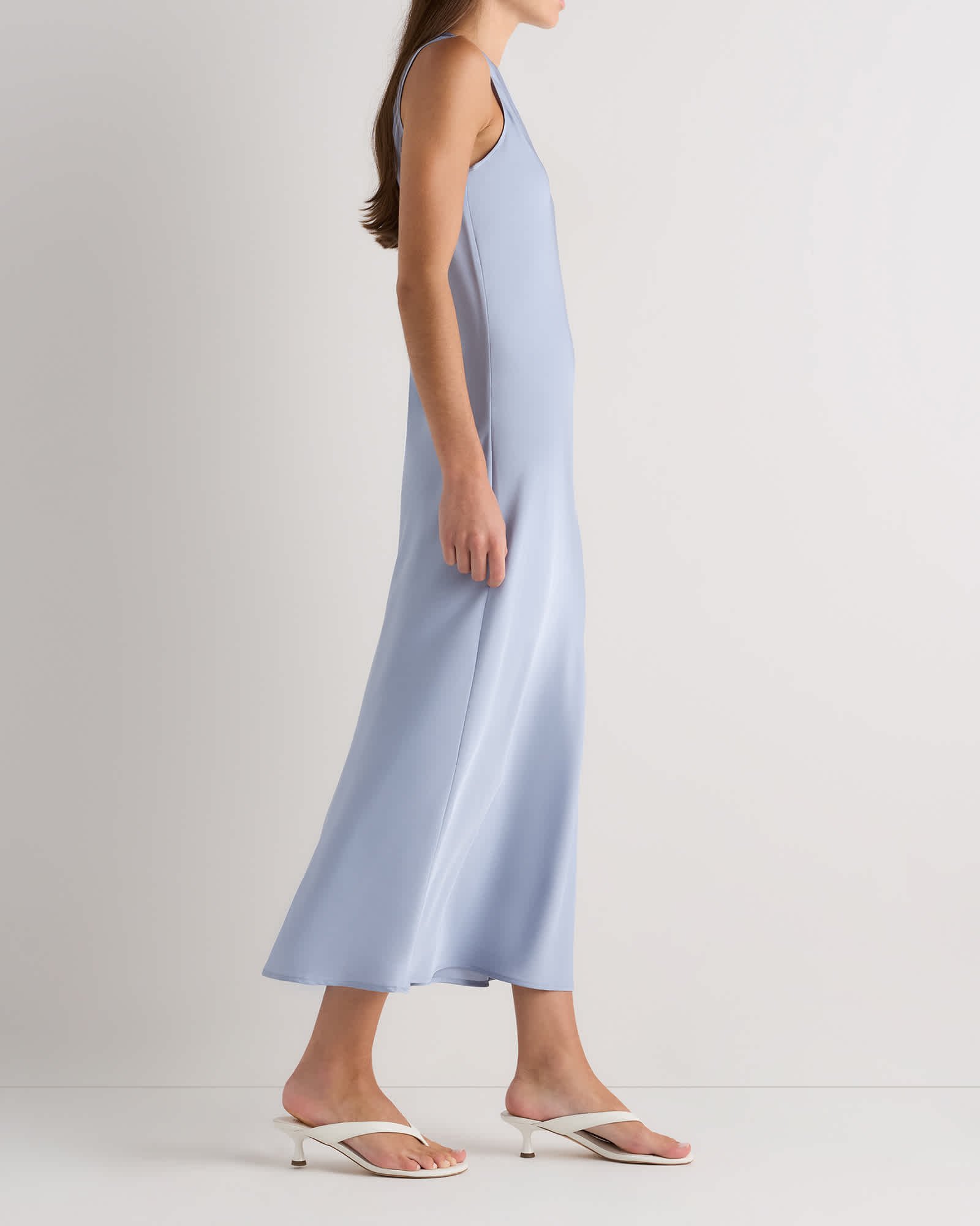 Washable Stretch Silk Tank Midi Dress - 图片 4