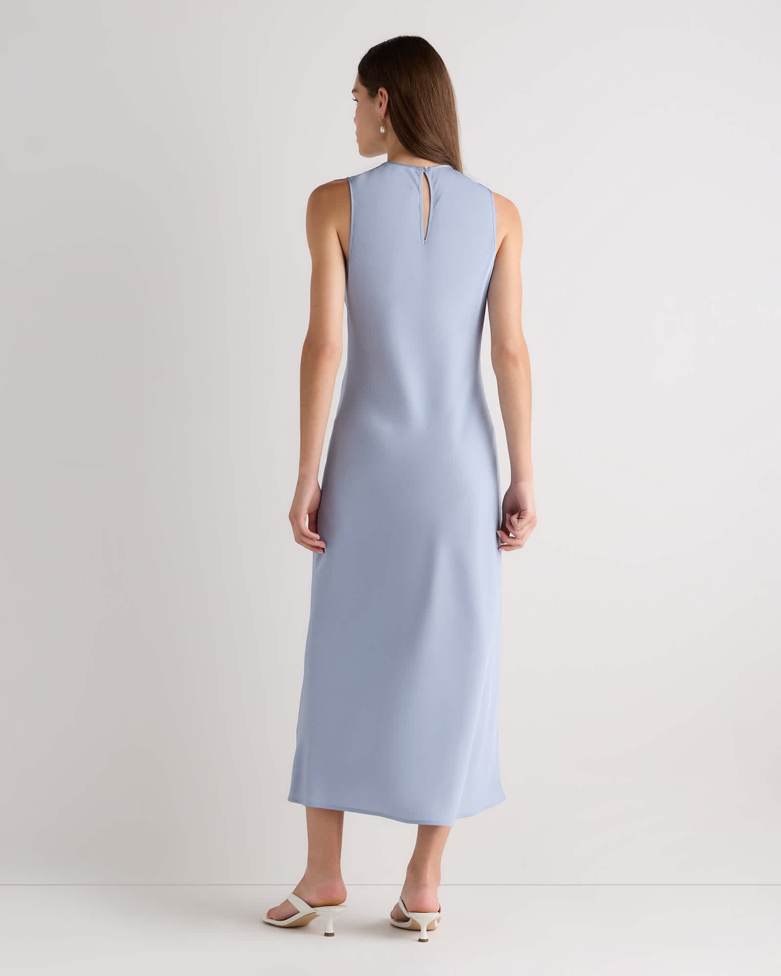 Washable Stretch Silk Tank Midi Dress - 图片 5