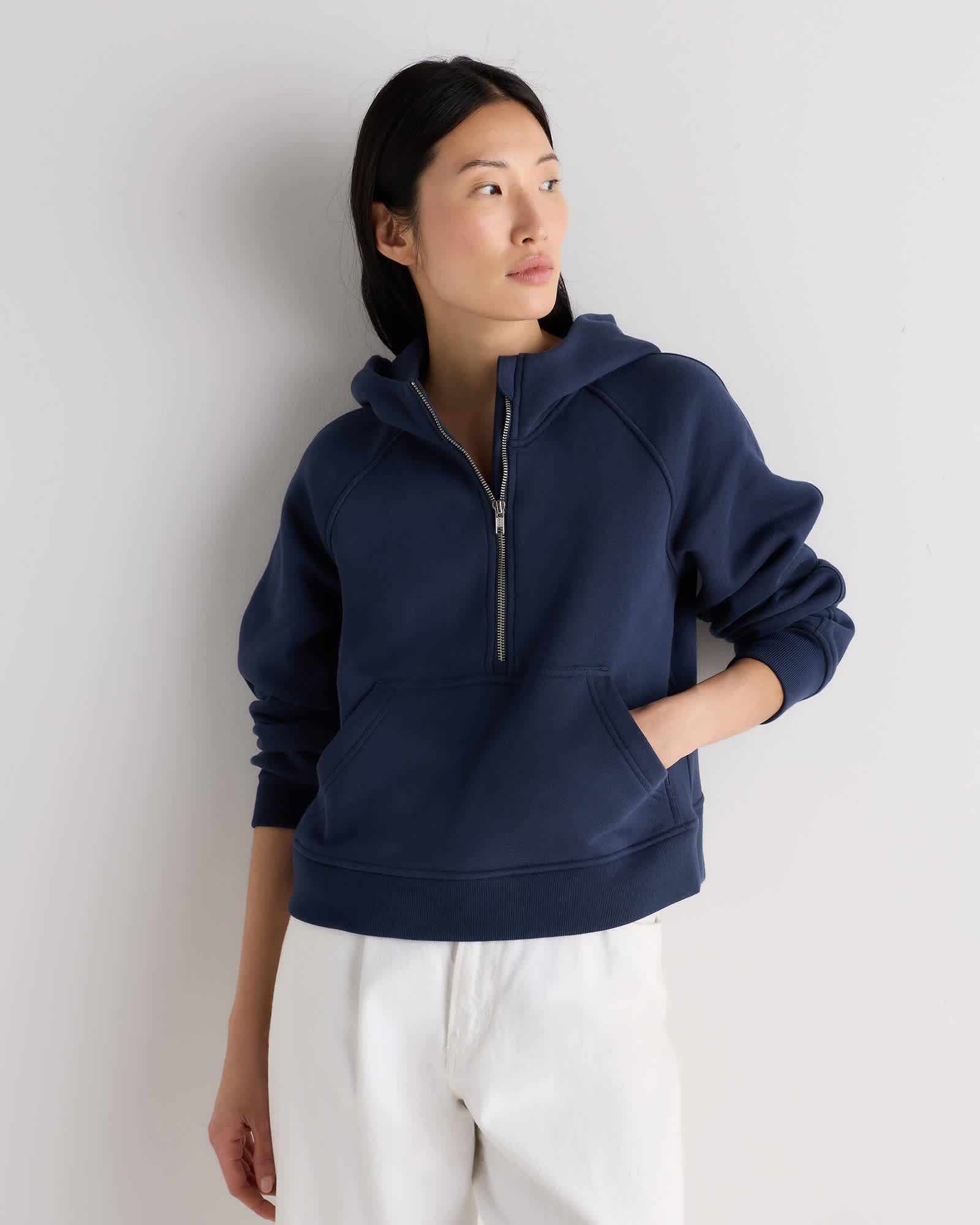 Everyday Fleece Cropped Half Zip Hoodie