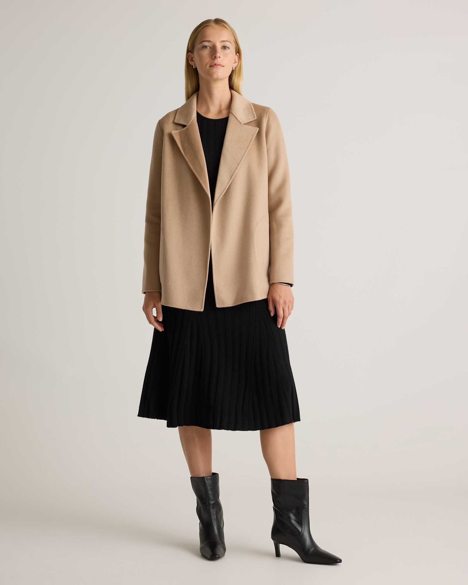 100% Mongolian Cashmere Double-Faced Open Blazer - 图片 2