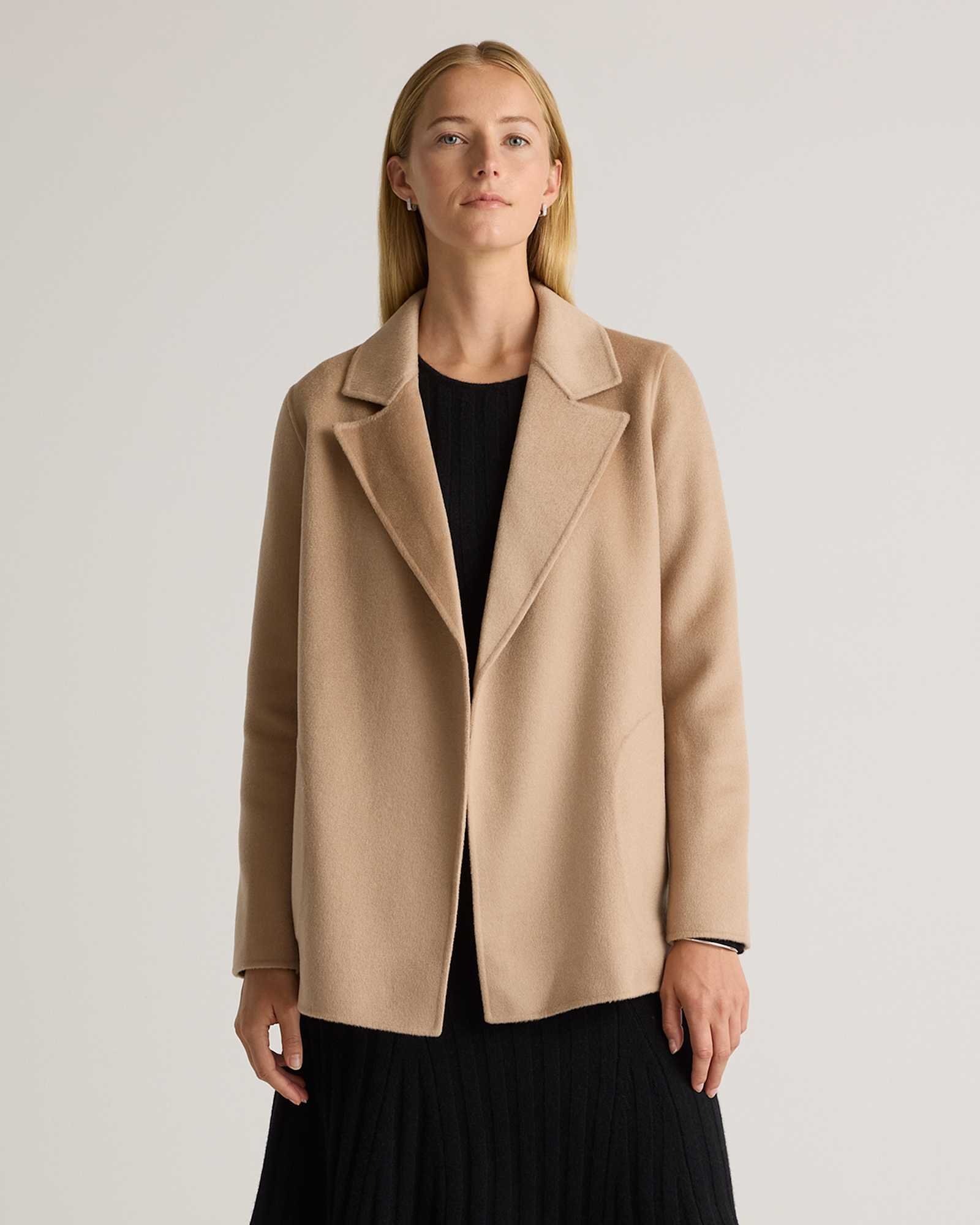 100% Mongolian Cashmere Double-Faced Open Blazer