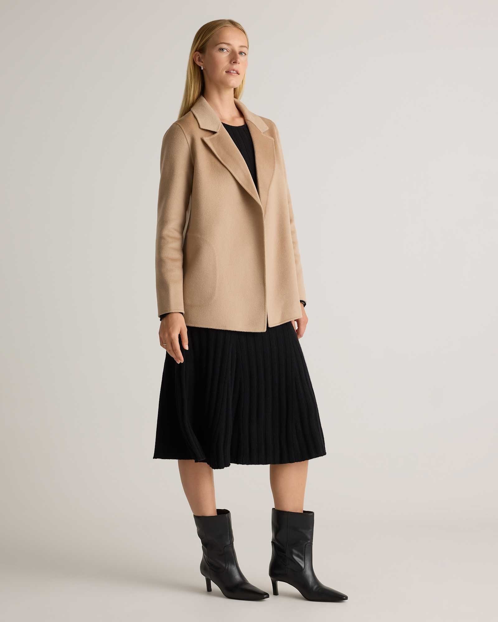 100% Mongolian Cashmere Double-Faced Open Blazer - 图片 4