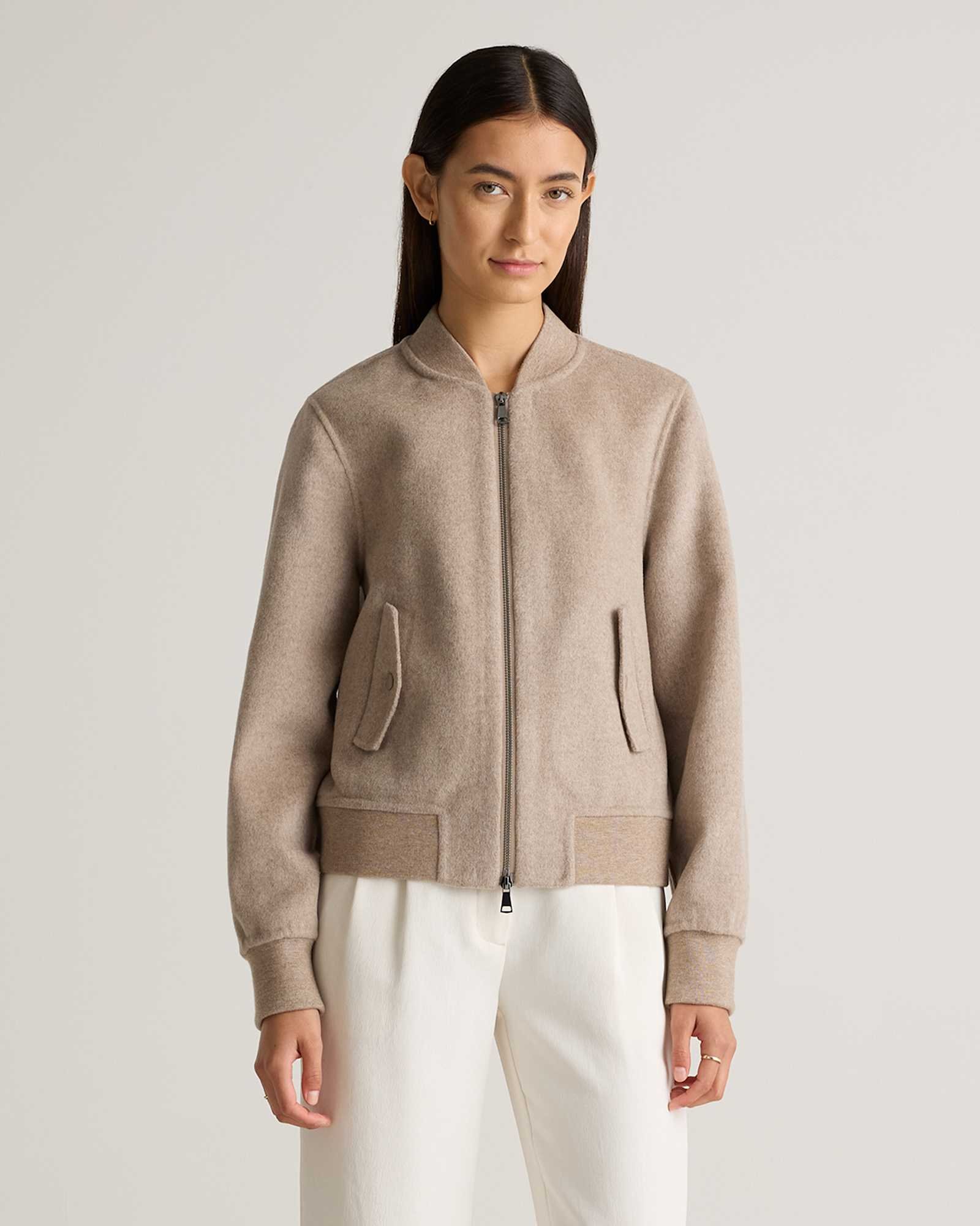 Double-Faced Merino Wool Bomber Jacket