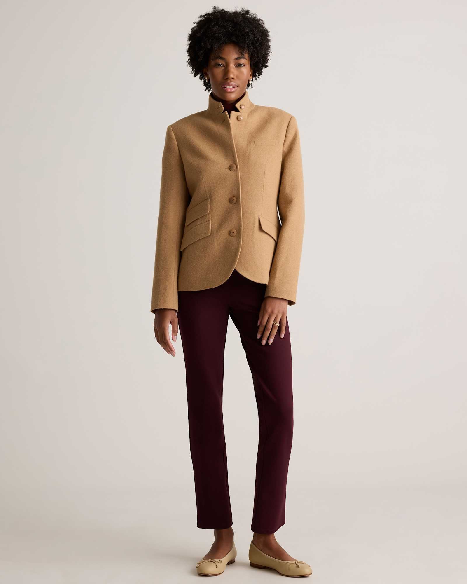 Italian Wool Stand Collar Blazer - 图片 2