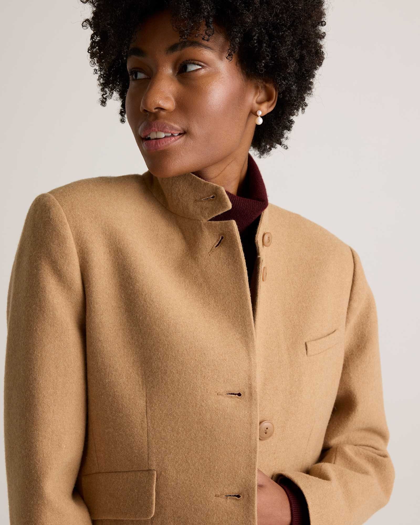 Italian Wool Stand Collar Blazer - 图片 7