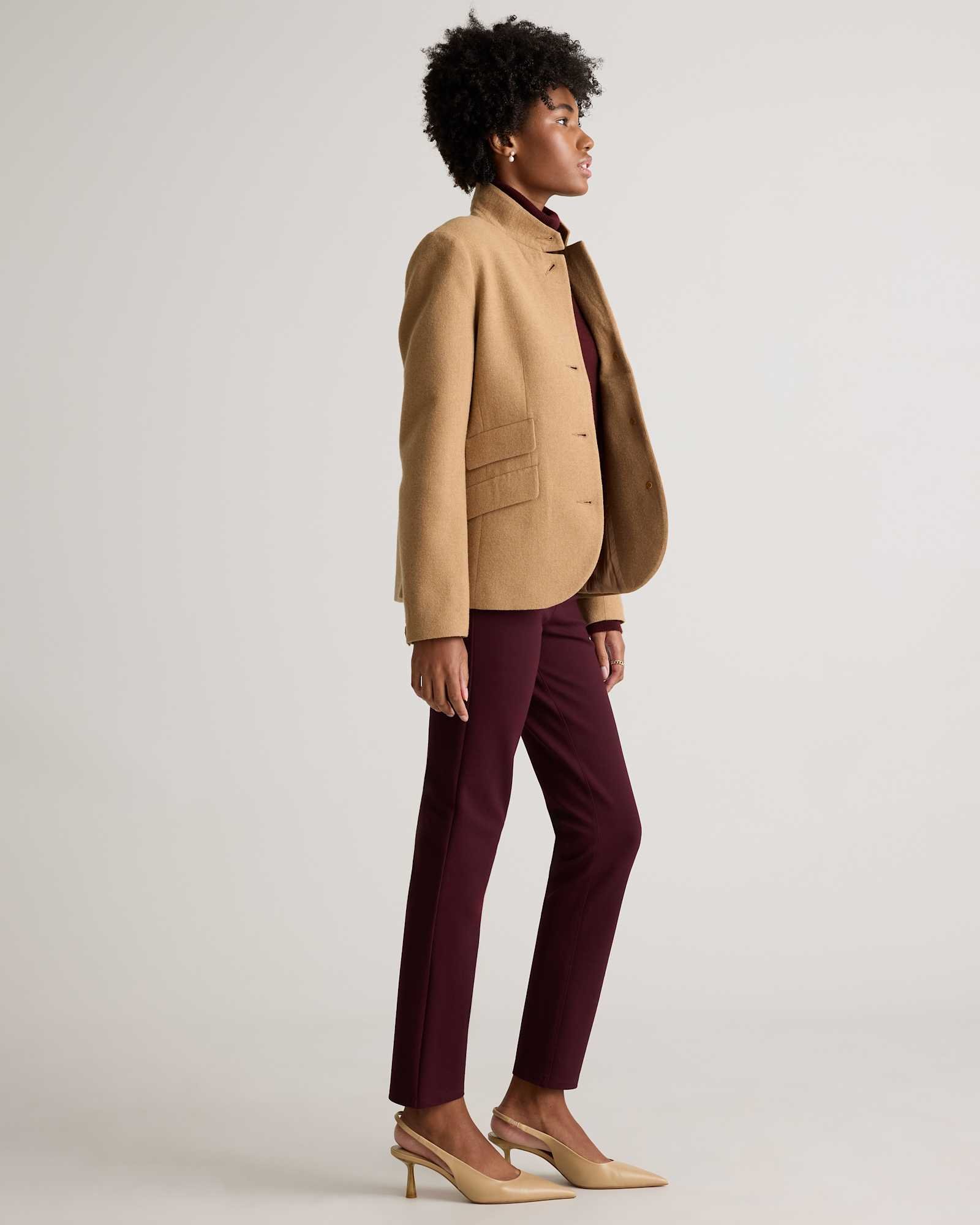 Italian Wool Stand Collar Blazer - 图片 4