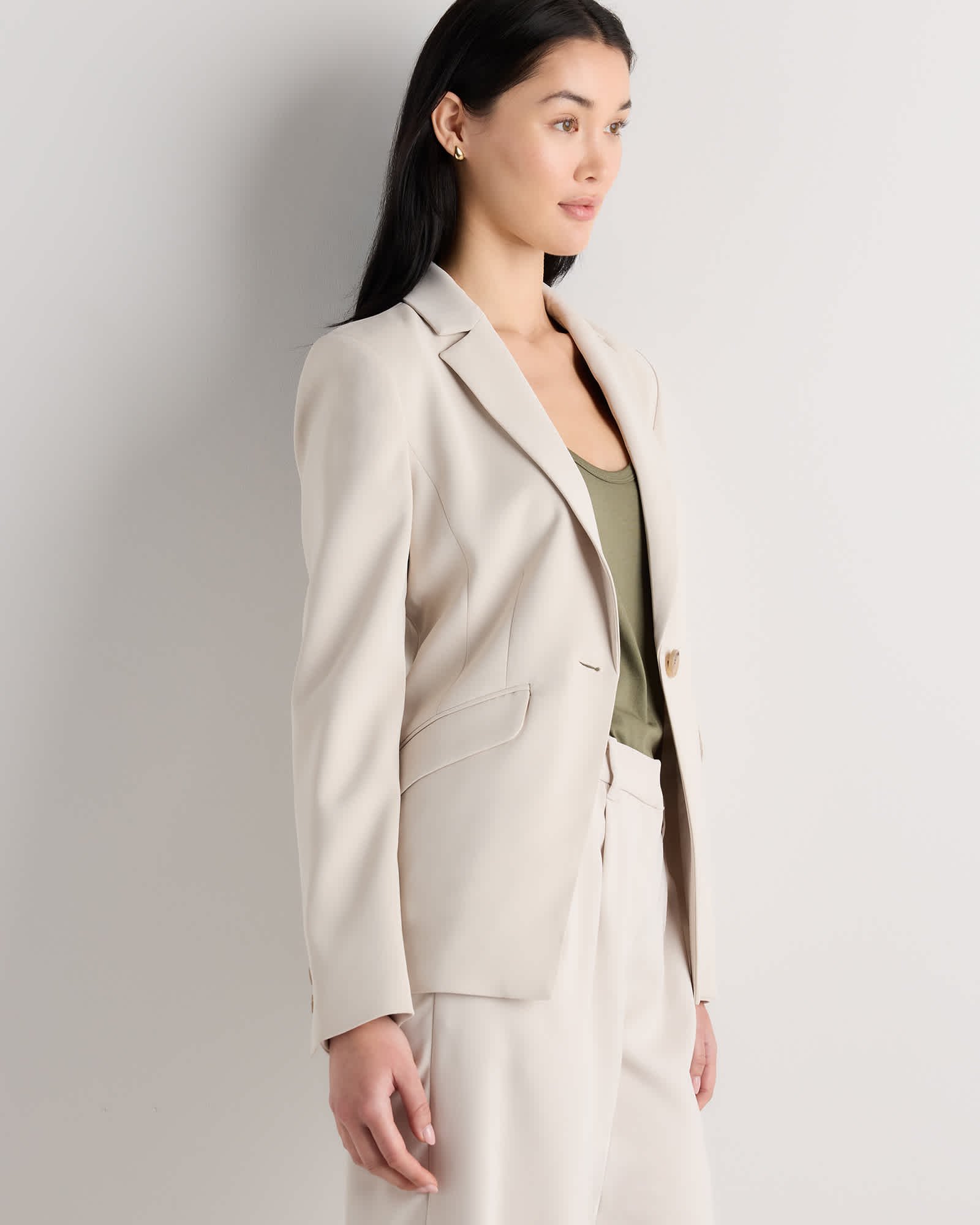 Stretch Crepe Cinched Waist Blazer - 图片 3