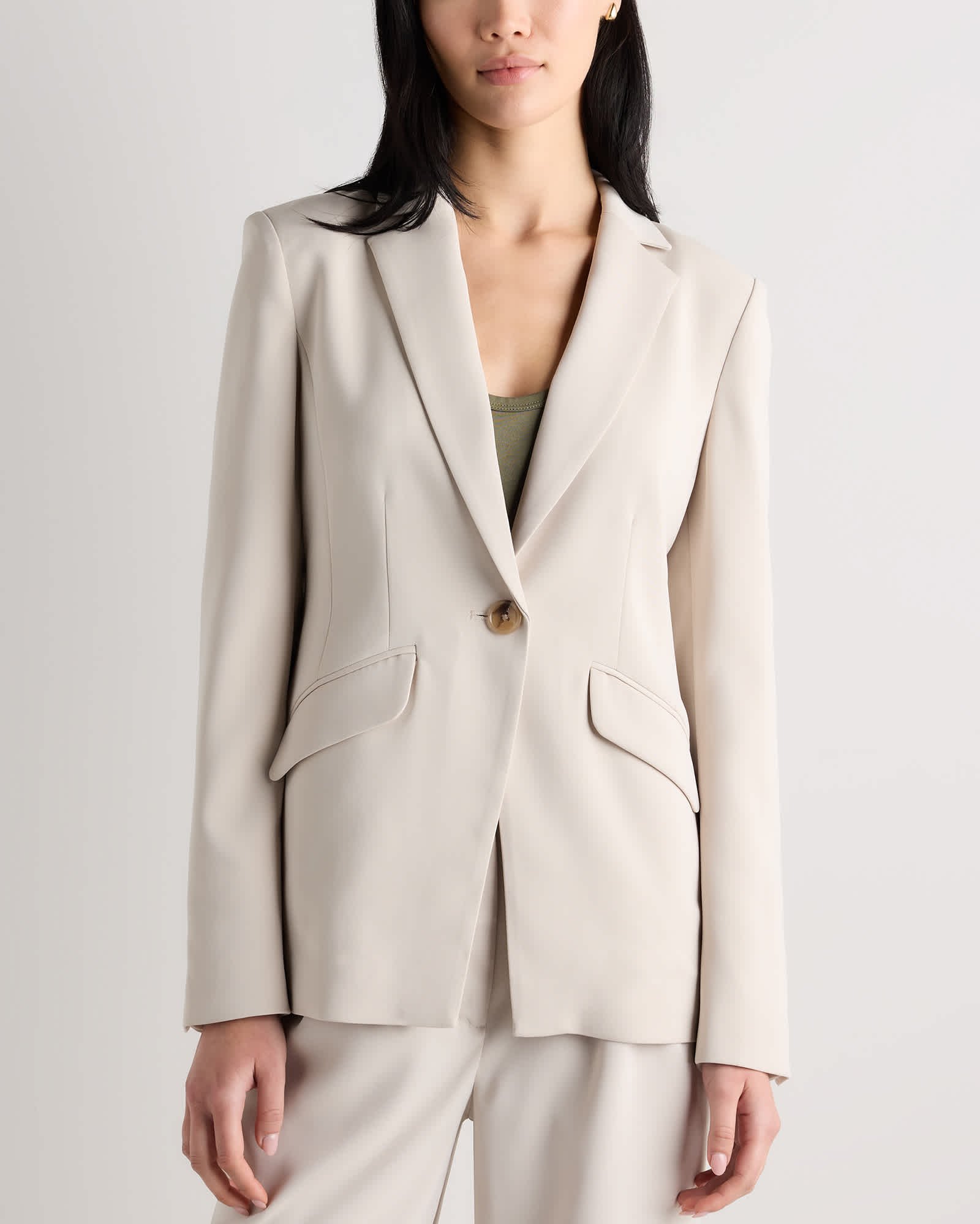 Stretch Crepe Cinched Waist Blazer - 图片 4
