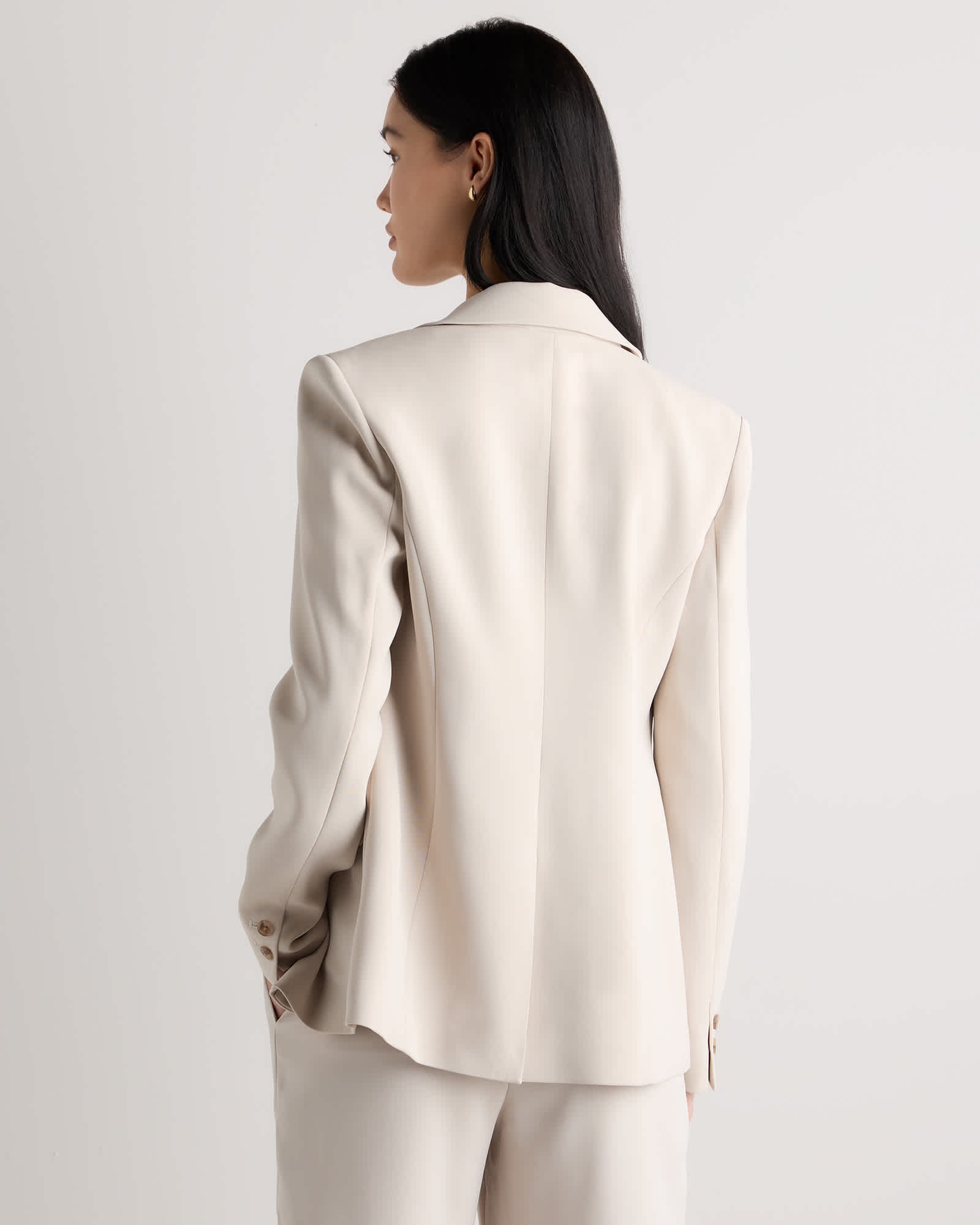 Stretch Crepe Cinched Waist Blazer - 图片 5
