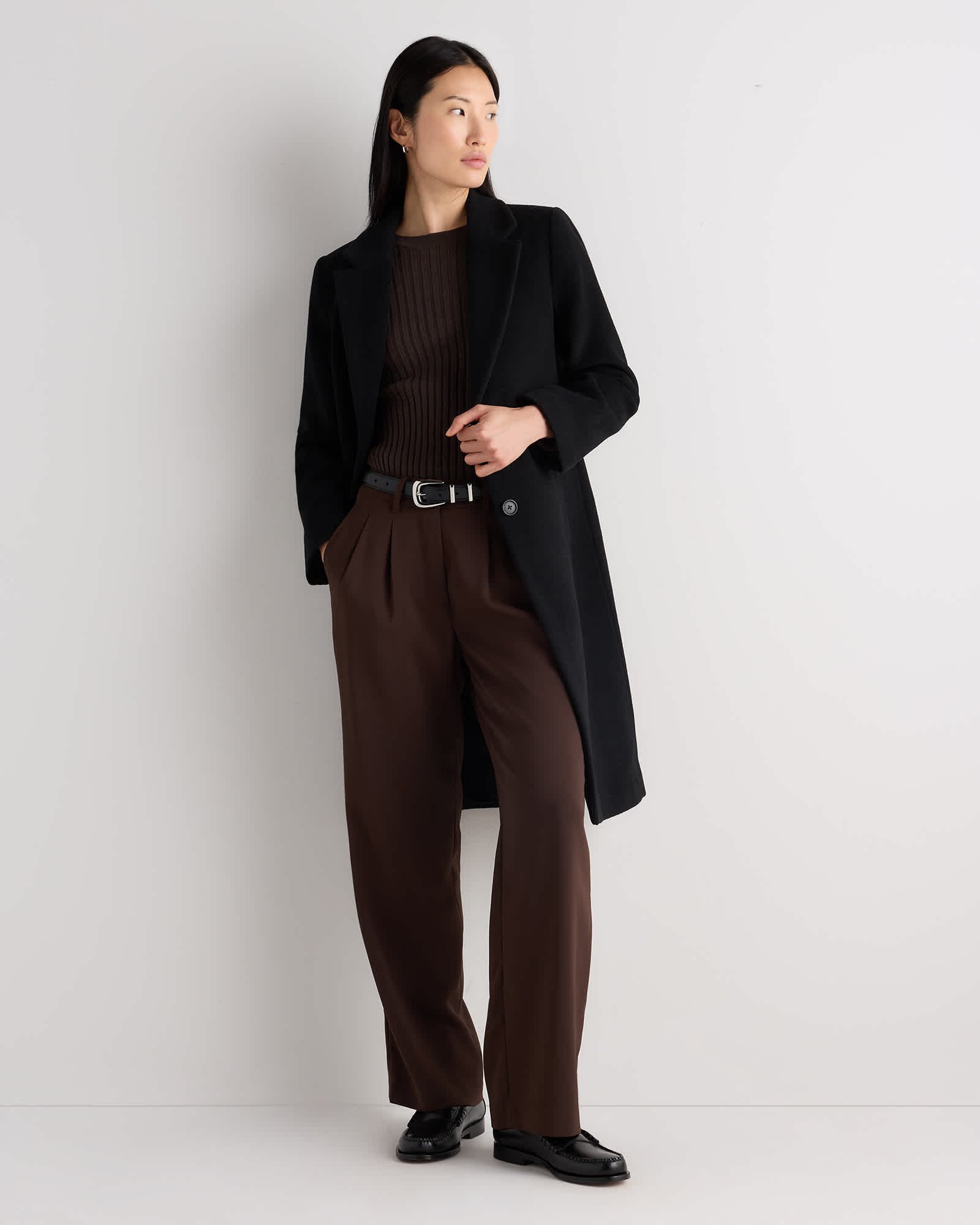 Wool Cashmere Classic Single-Breasted Coat