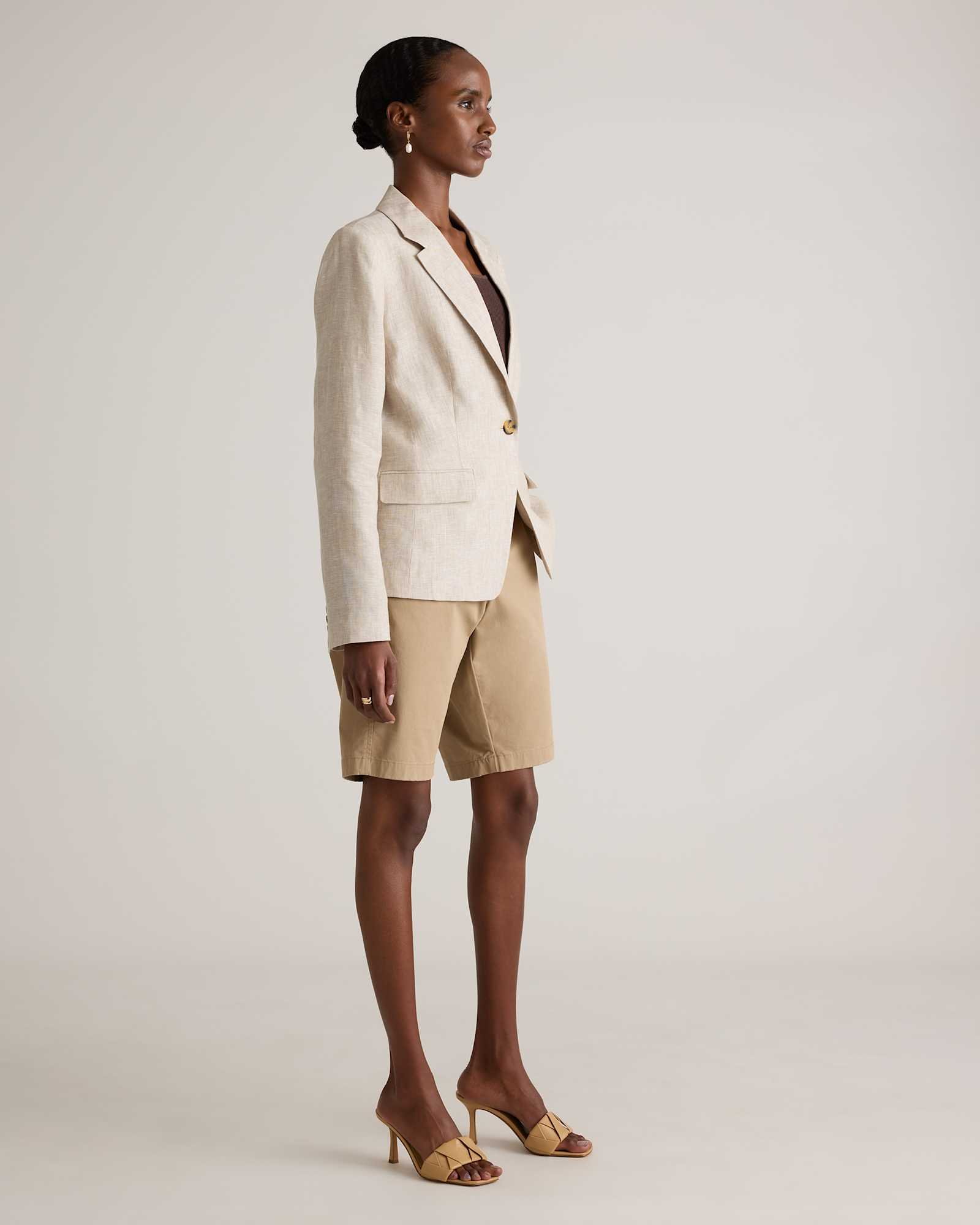 100% European Linen Structured Blazer - 图片 4