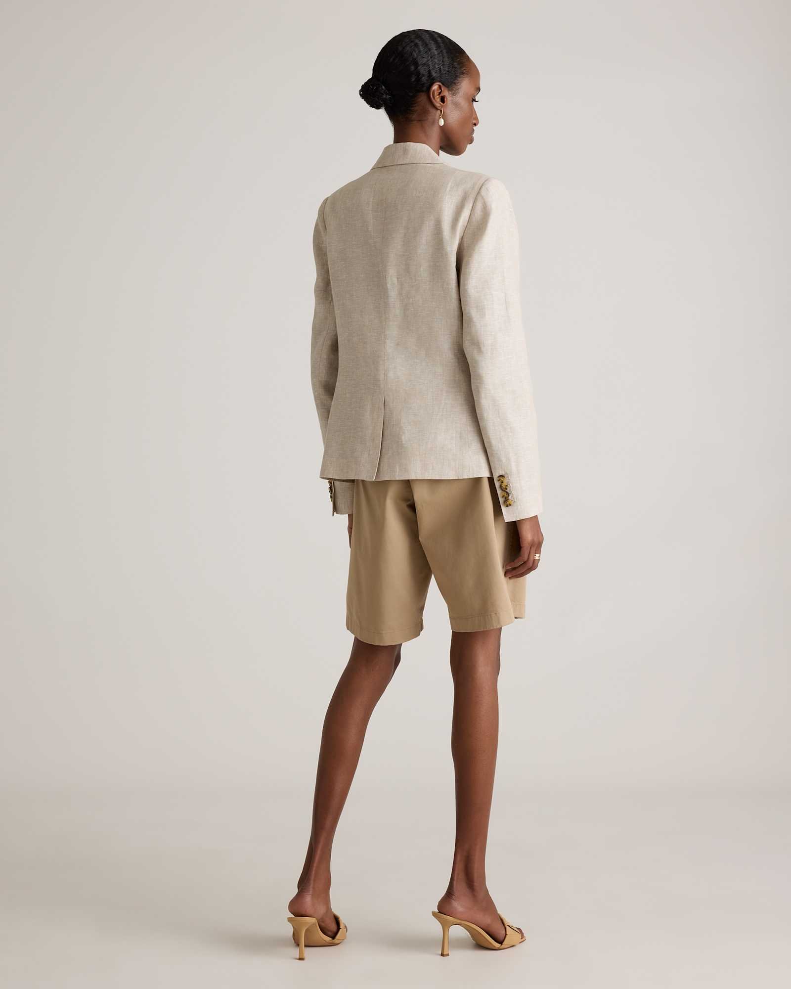 100% European Linen Structured Blazer - 图片 6