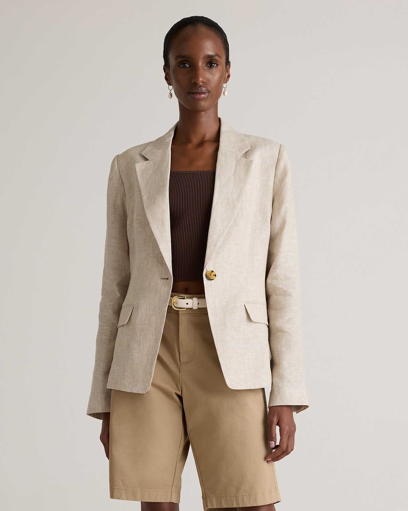 100% European Linen Structured Blazer