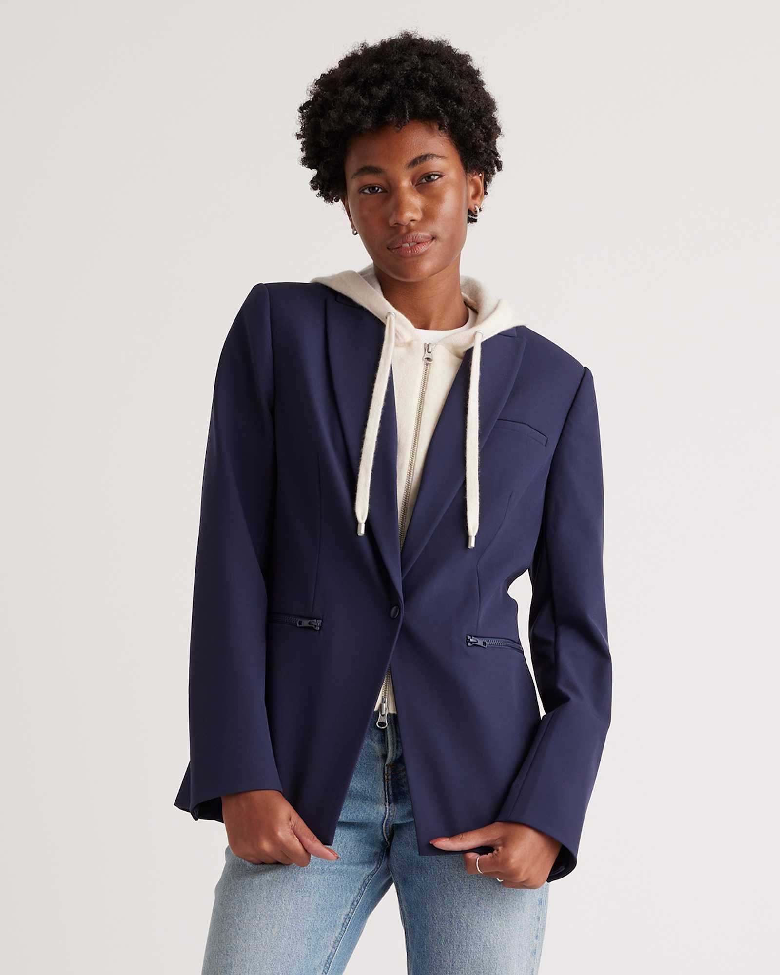 100% Mongolian Cashmere Hoodie Blazer Insert - 图片 3