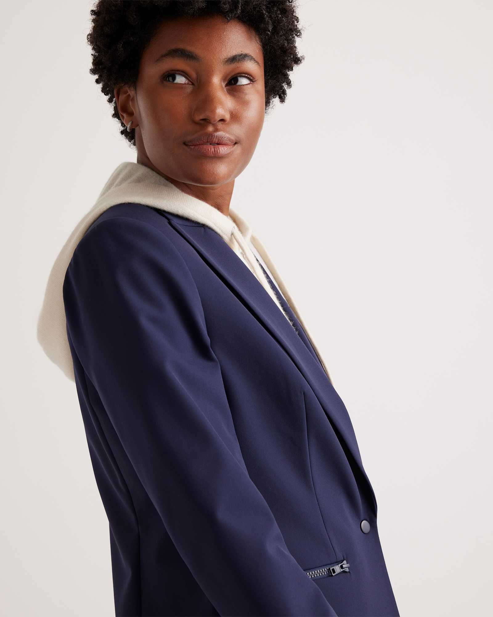 100% Mongolian Cashmere Hoodie Blazer Insert - 图片 5