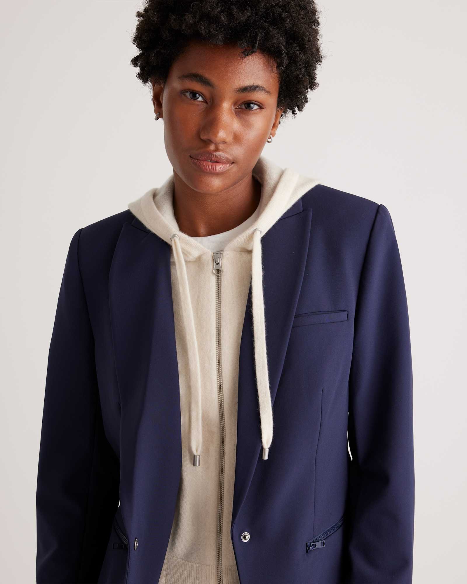 100% Mongolian Cashmere Hoodie Blazer Insert - 图片 7